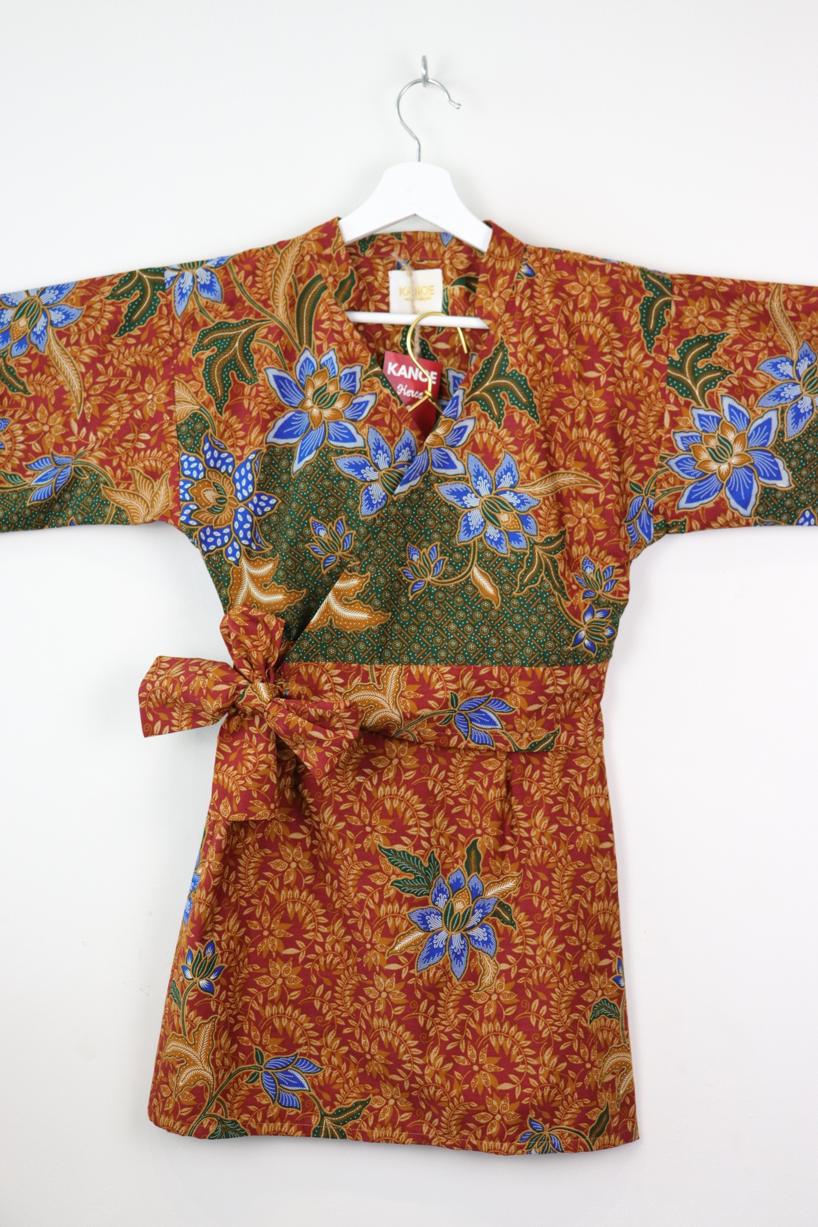 Kimono Wrap Matching Set - Merline Red (S/M)