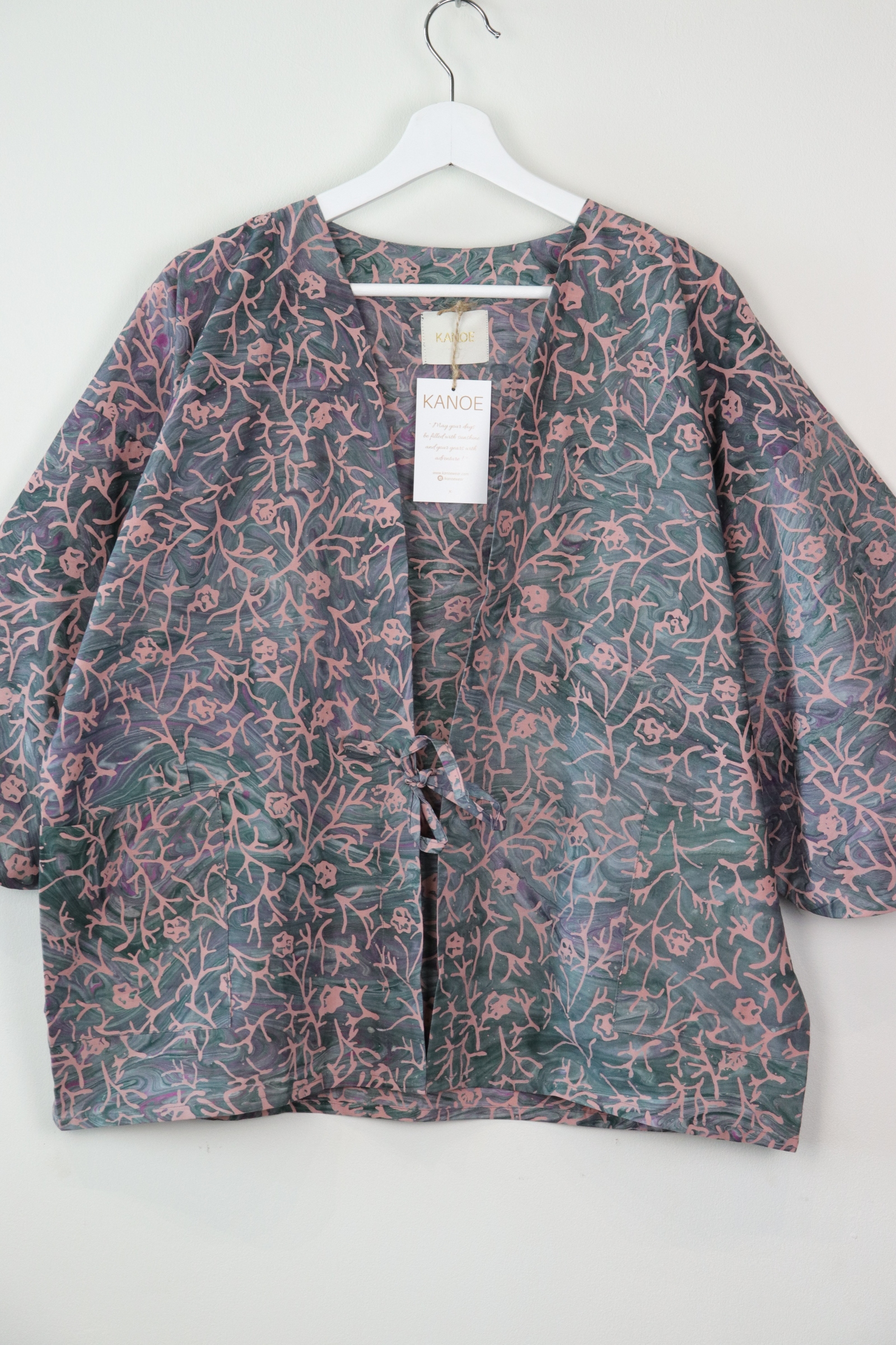 Batik Kimono Signature - Monstera Green