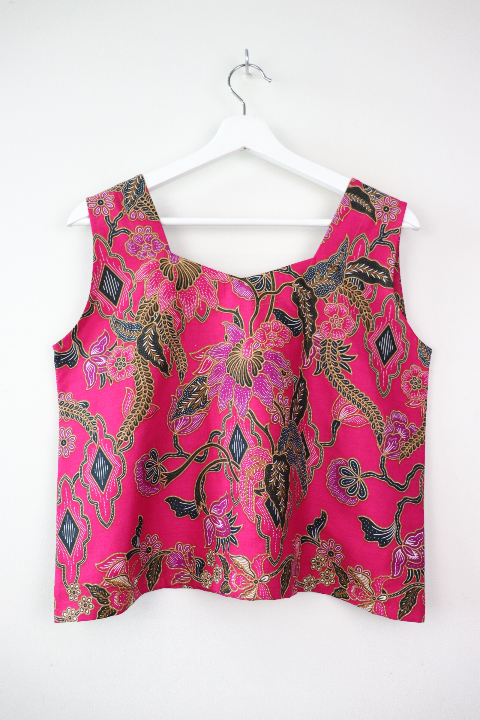 Sweetheart Batik Top - Martha (Fuchsia Pink)