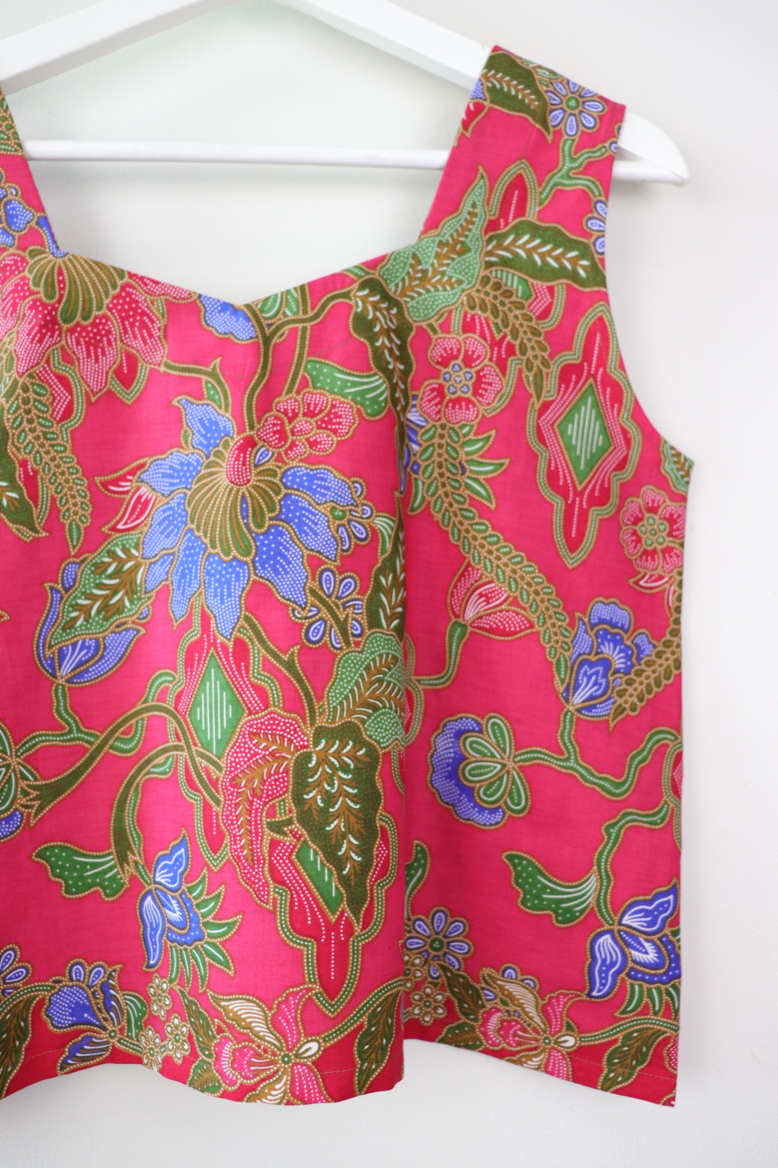 Sweetheart Batik Top - Juliette (Cherry Pink)
