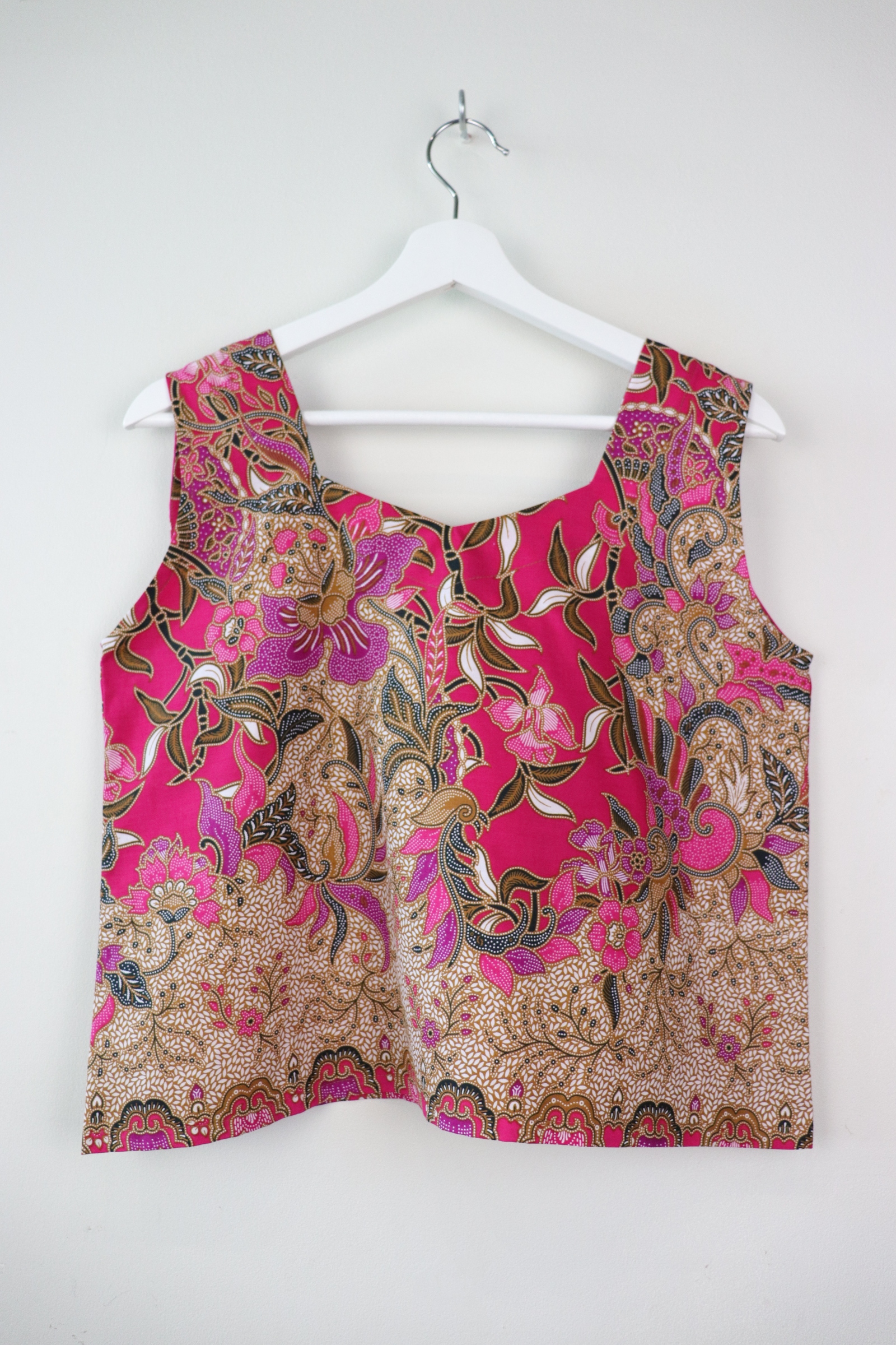 Sweetheart Batik Top - Averie (Fuchsia Pink)
