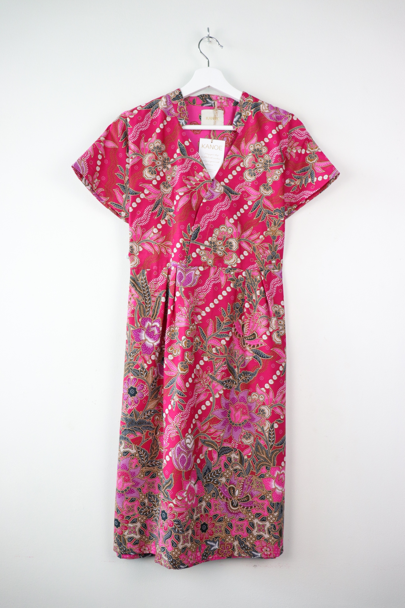Kimono wrap dress w/ mandarin collar - Wáwá (Fuchsia Pink)