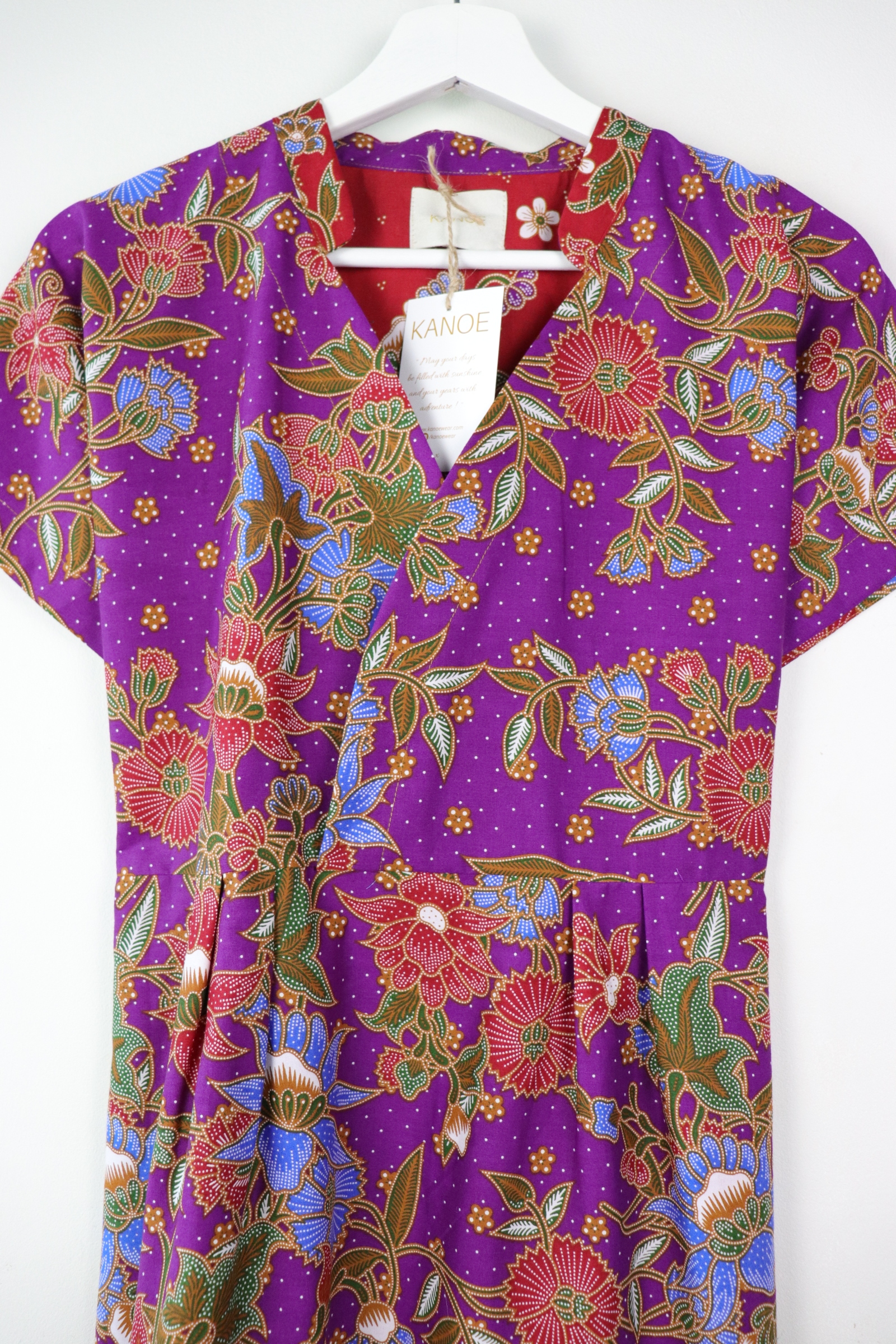 Kimono wrap dress w/ mandarin collar - Zi