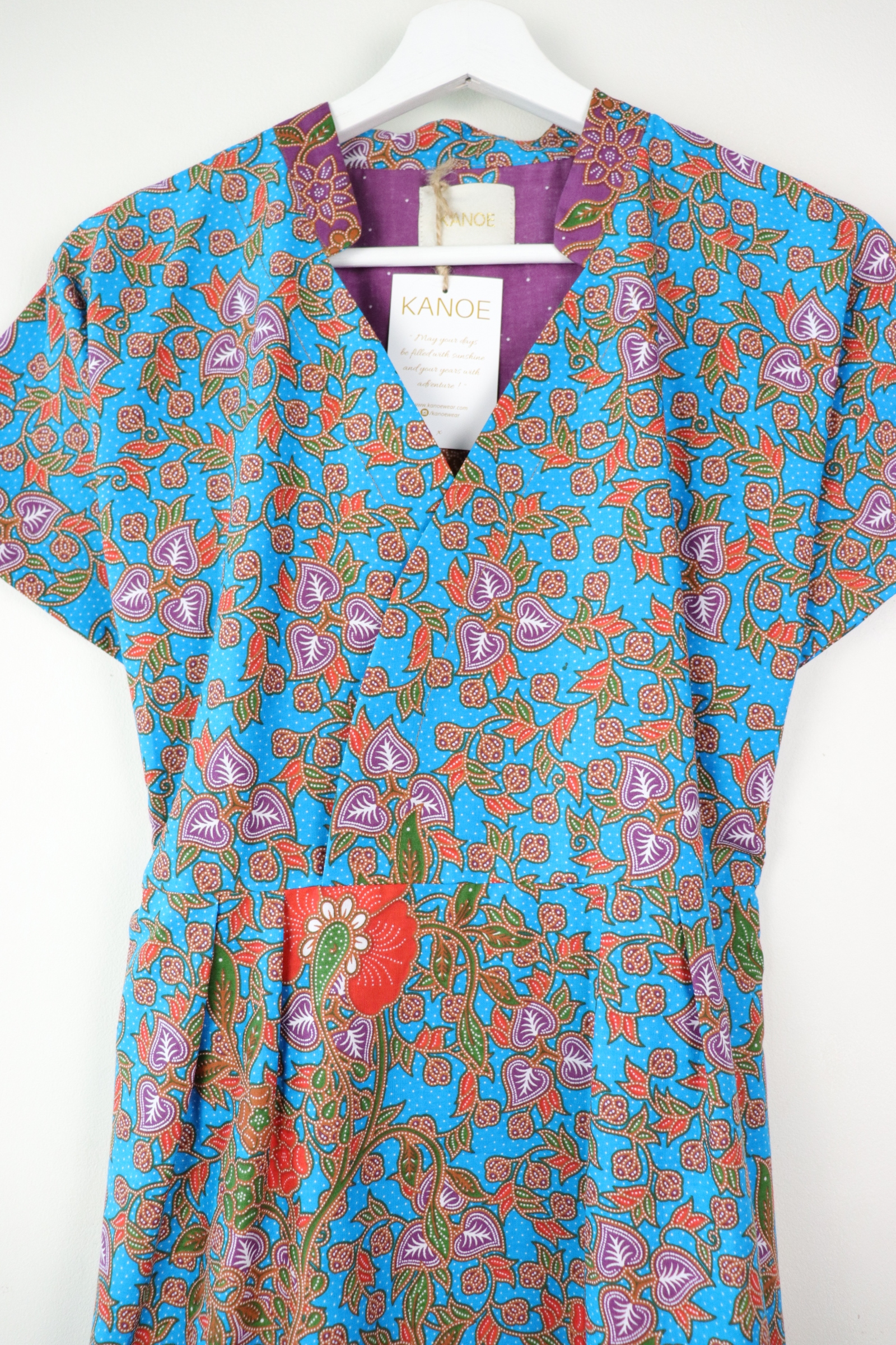 Kimono wrap dress w/ mandarin collar - Sora