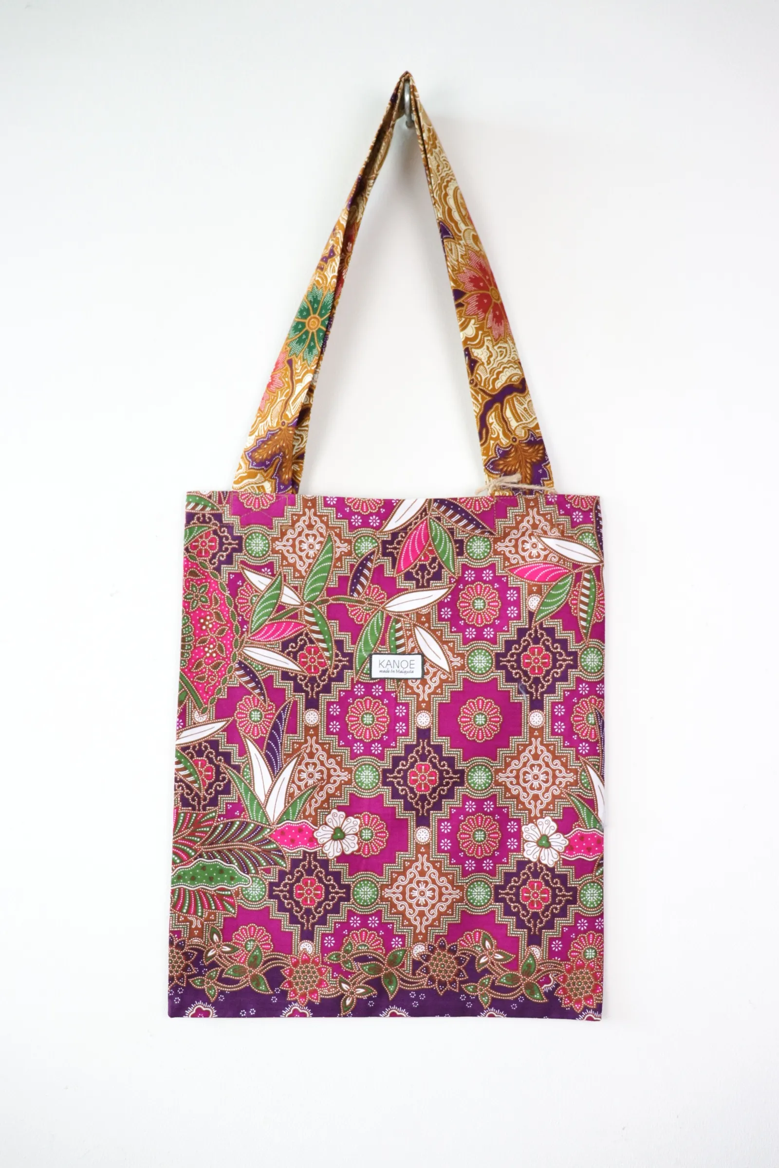 Batik Tote Bag (M) - Nyonya (Purple/ Green)