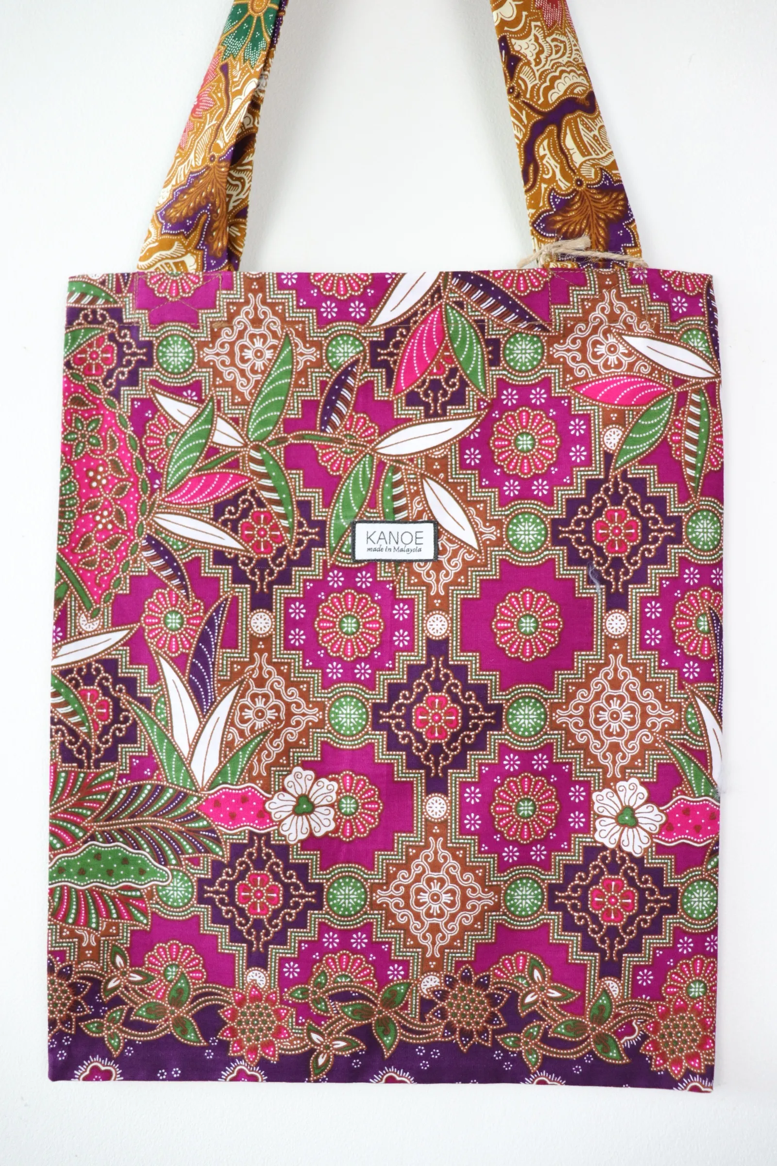 Batik Tote Bag (M) - Nyonya (Purple/ Green)