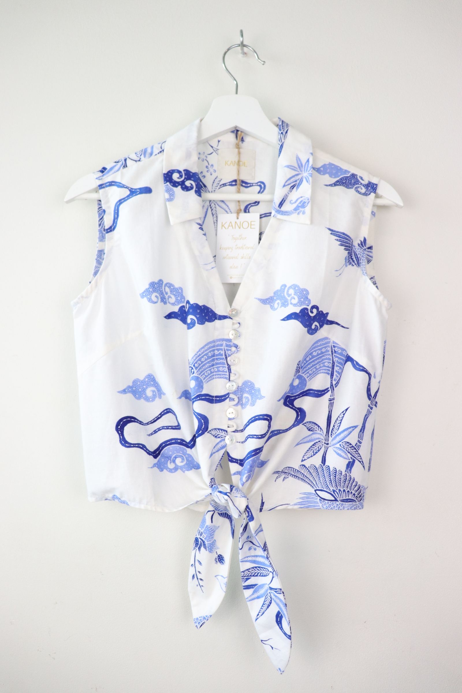 KANOE Classic Vintage Top - Porcelain Bamboo ( Handstamped Batik )