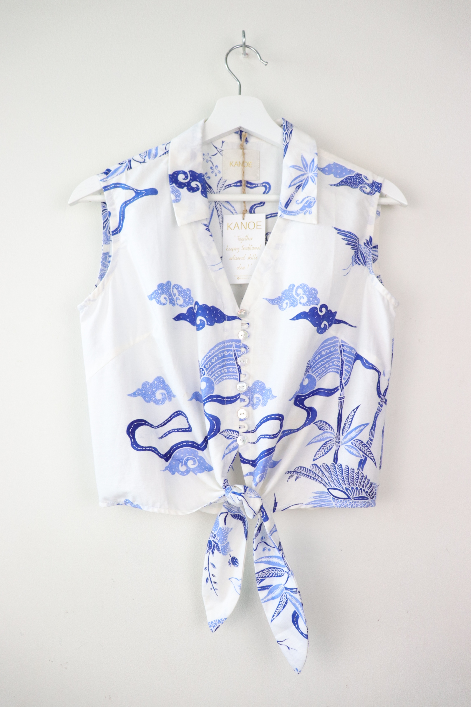 KANOE Classic Vintage Top - Porcelain Bamboo ( Handstamped Batik )