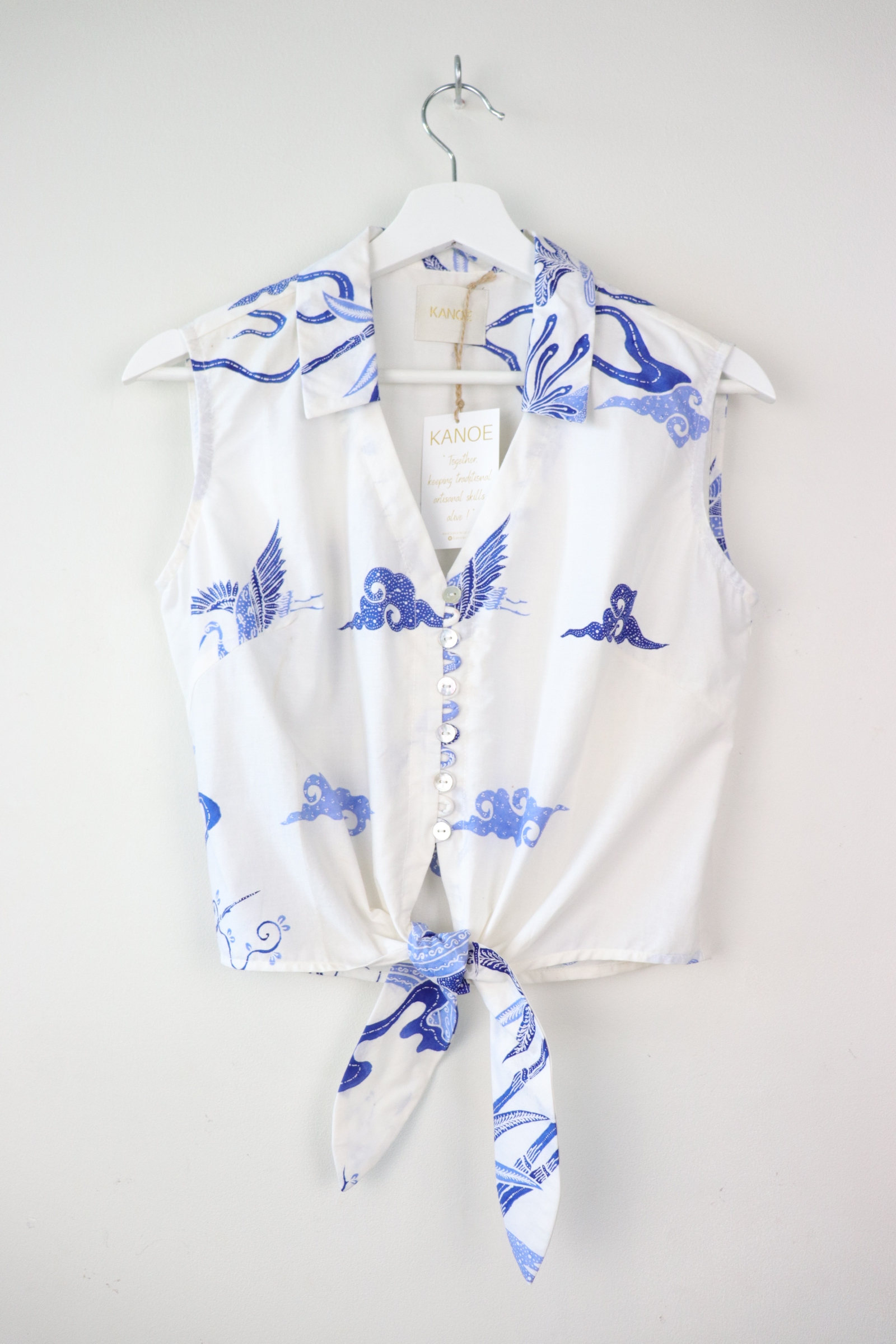 KANOE Classic Vintage Top - Porcelain Cloud ( Handstamped Batik )