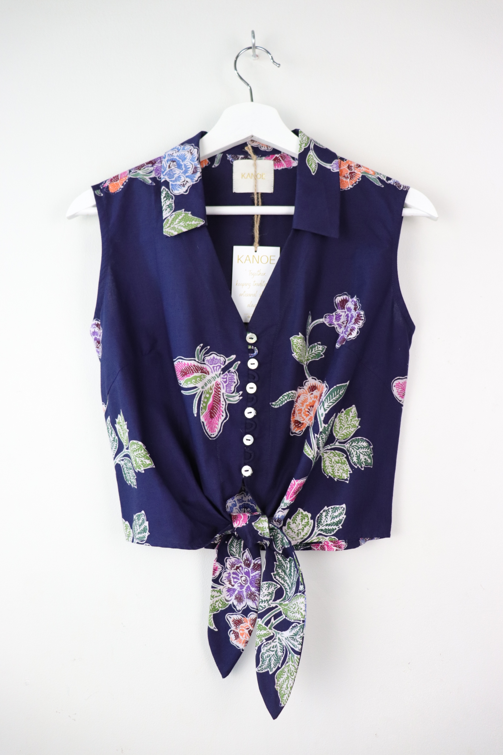 KANOE Classic Vintage Top - Nue (Deep blue) ( Handstamped Batik )