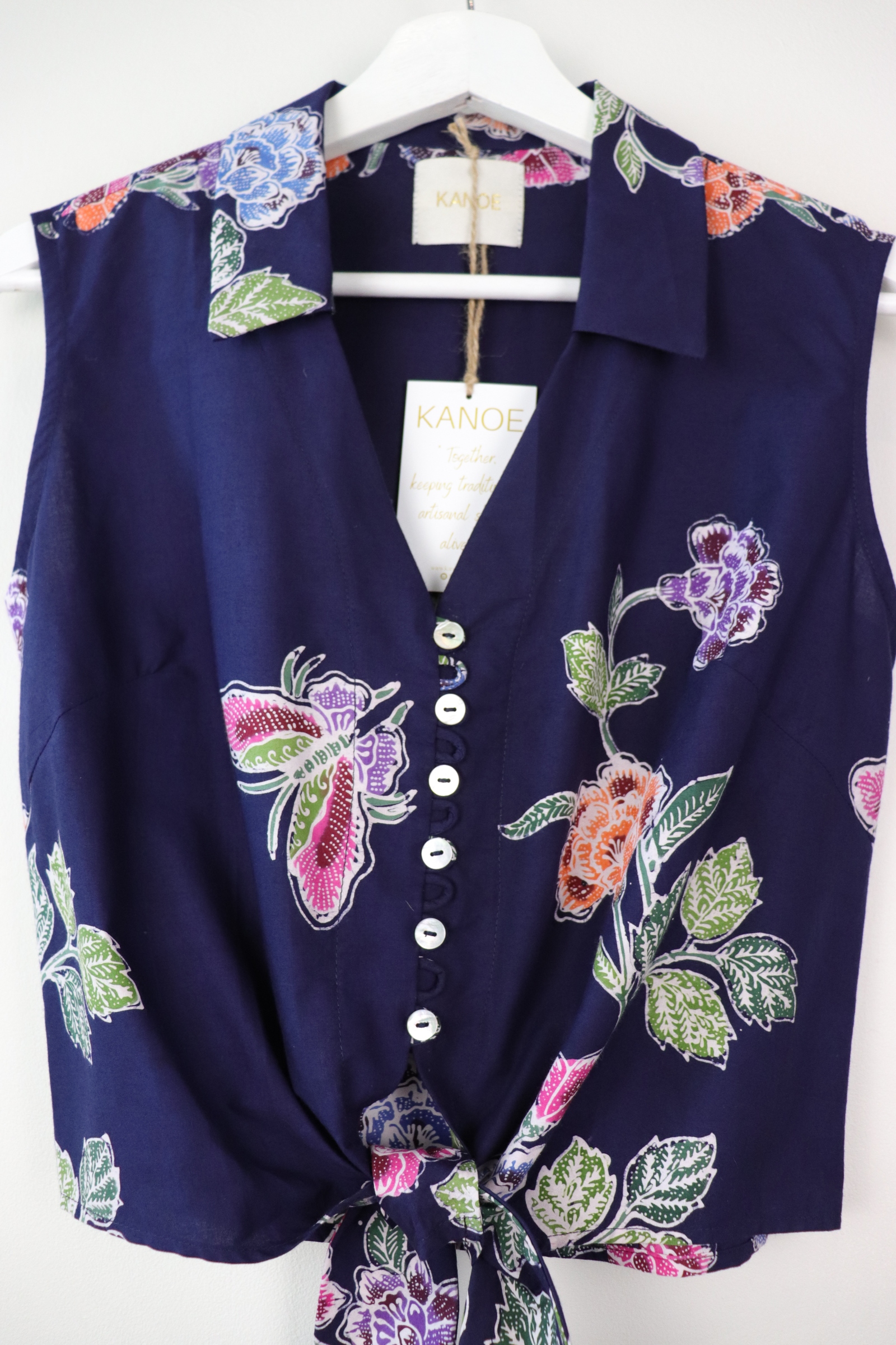 KANOE Classic Vintage Top - Nue (Deep blue) ( Handstamped Batik )