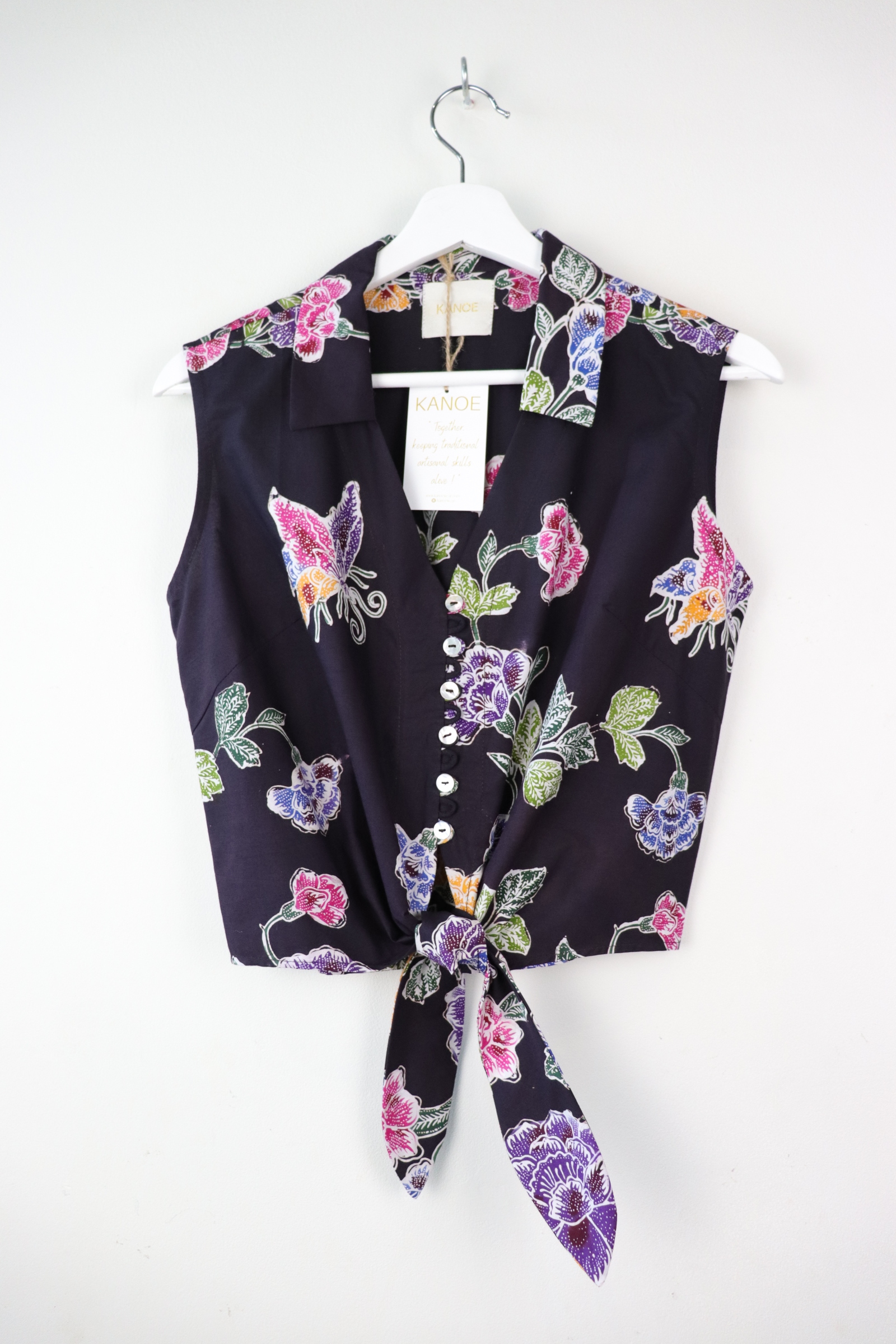 KANOE Classic Vintage Top - Hitam (Black) ( Handstamped Batik )