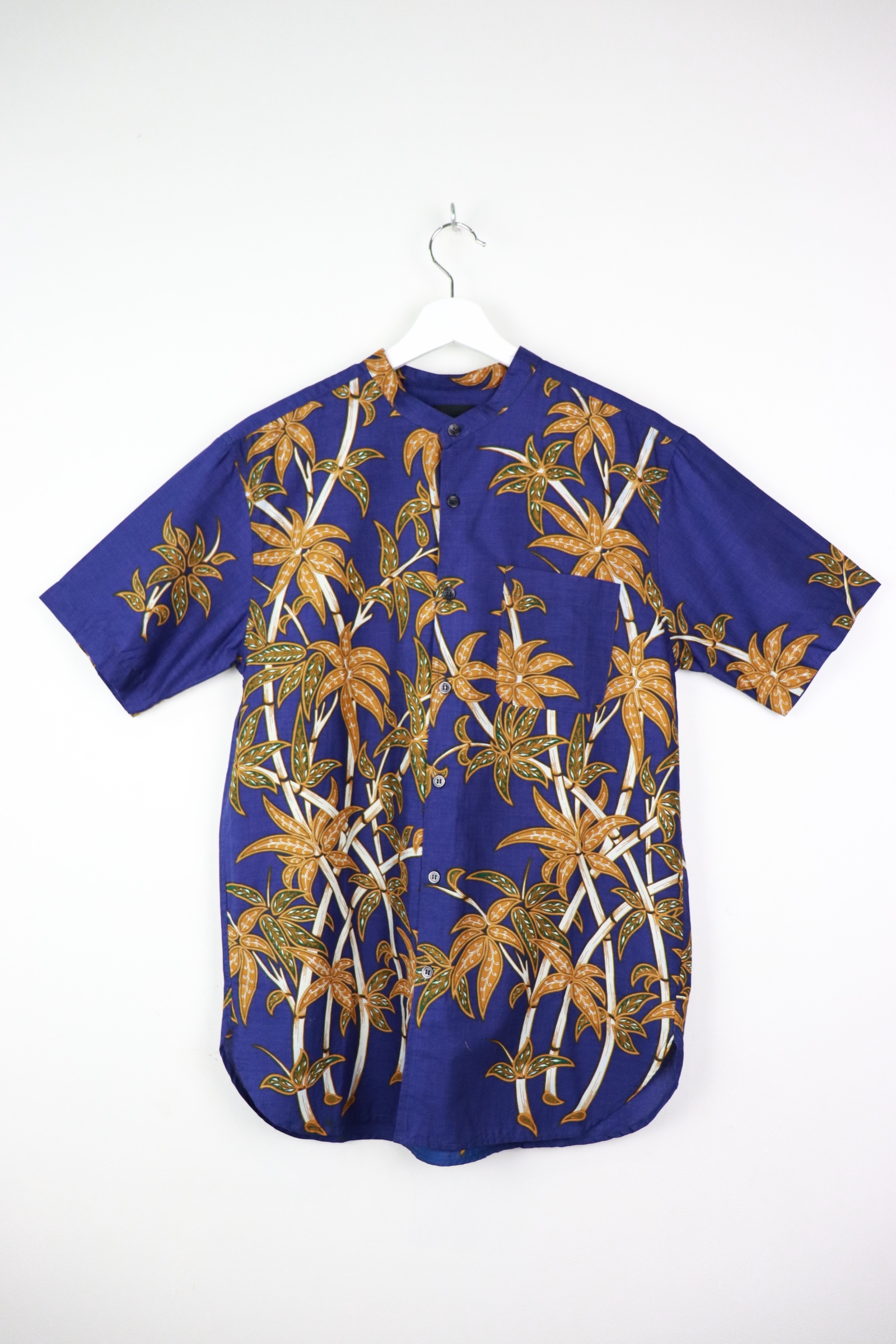 KANOEMEN Stand Collar Batik Shirt - BlueNight (M)