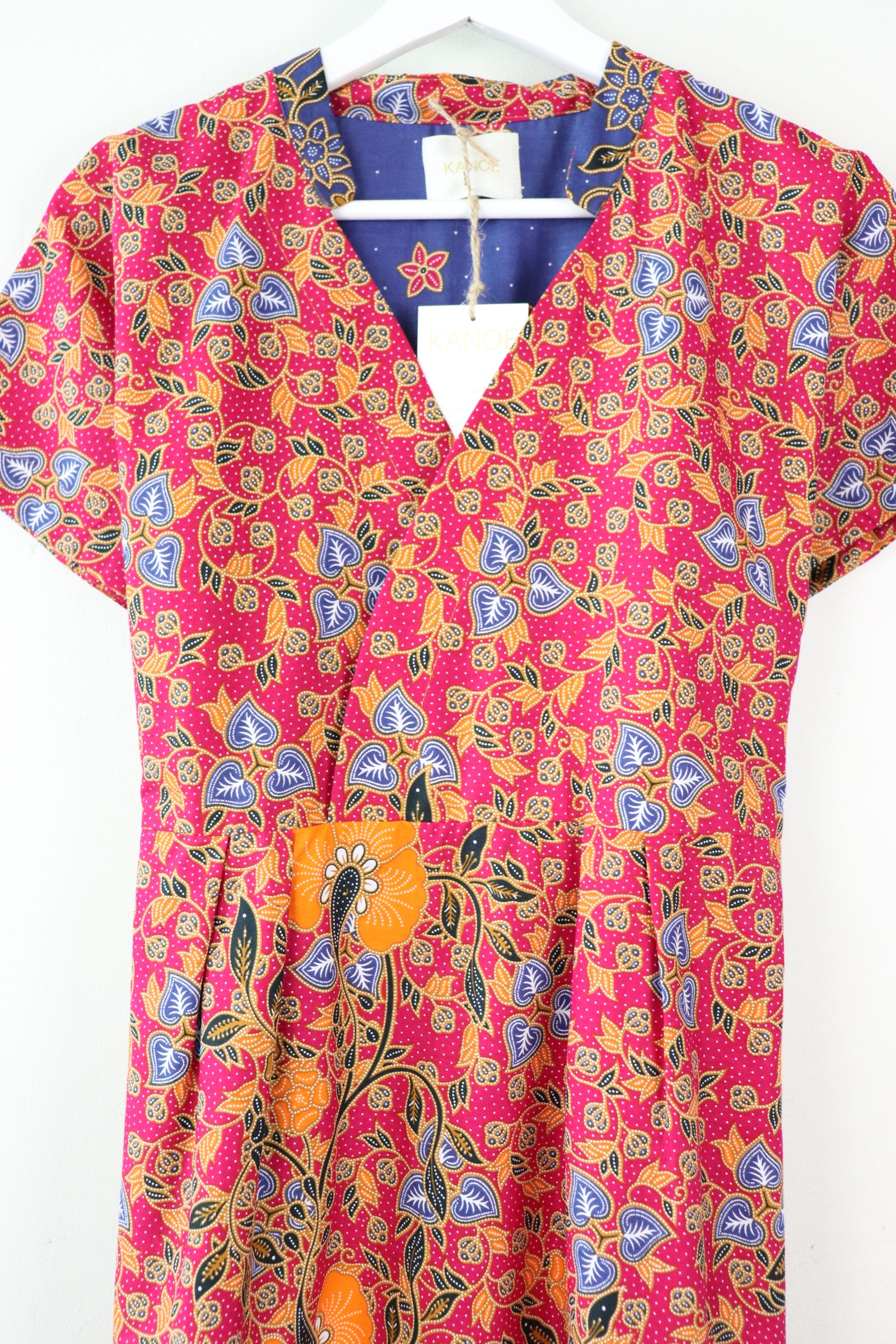 Kimono wrap dress w/ mandarin collar - Nana Ri