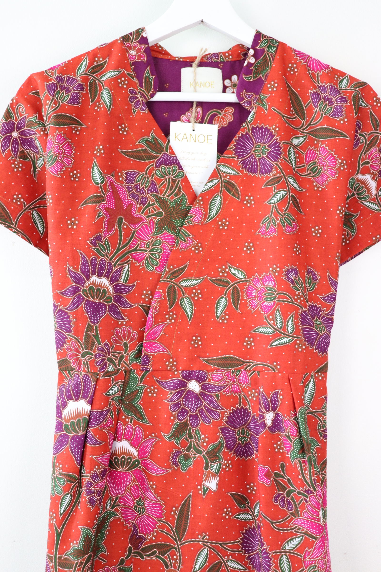 Kimono wrap dress w/ mandarin collar - Tsu Kii