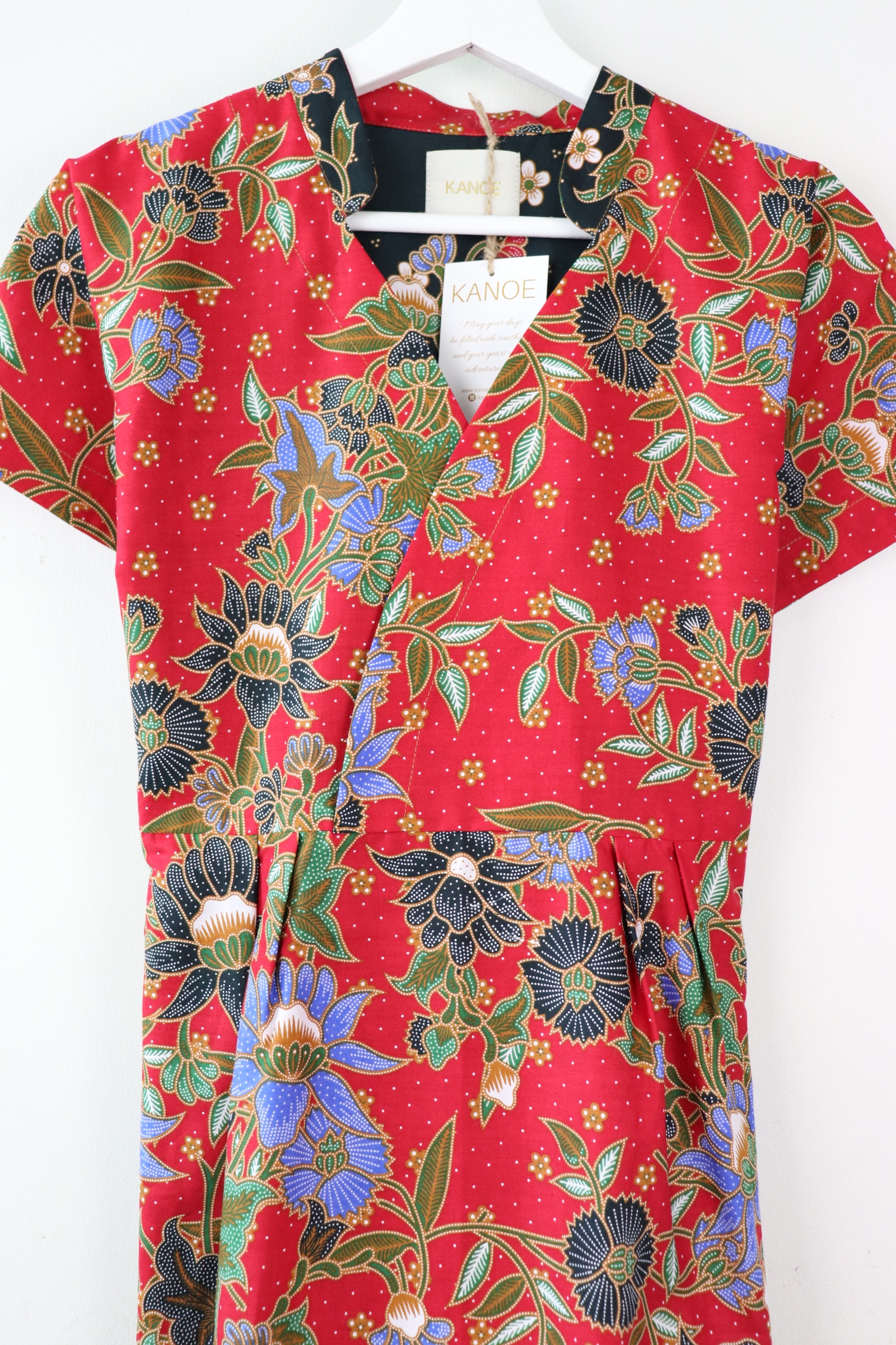 Kimono wrap dress w/ mandarin collar - Hana Yoon