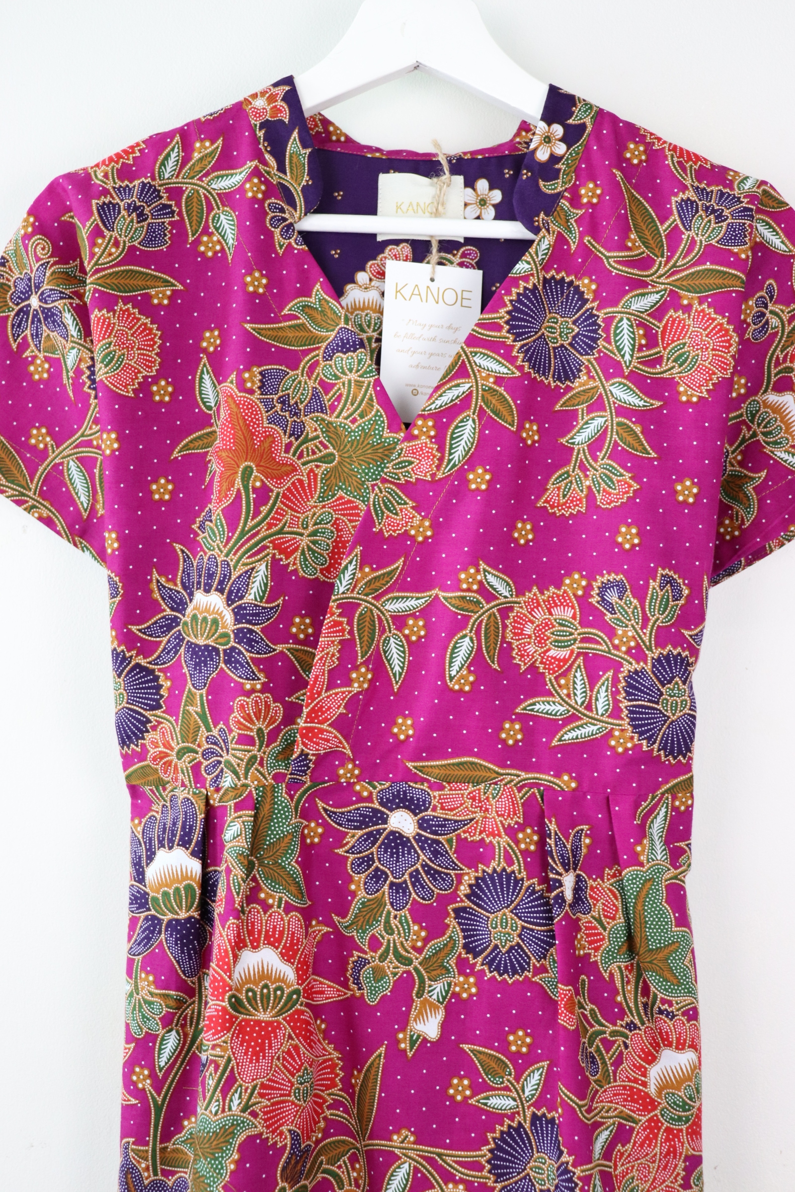 Kimono wrap dress w/ mandarin collar - Shena Vita