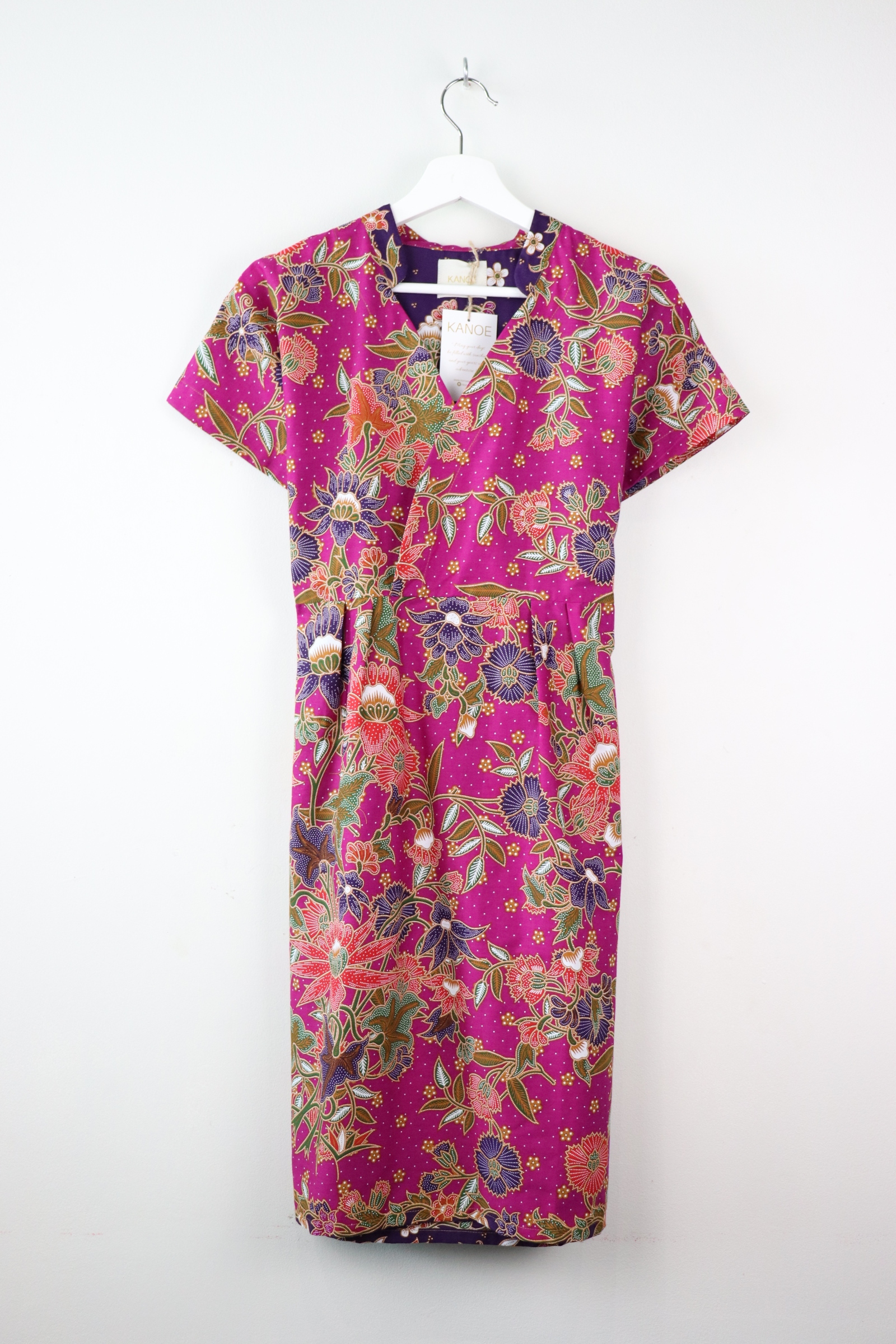 Kimono wrap dress w/ mandarin collar - Shena Vita