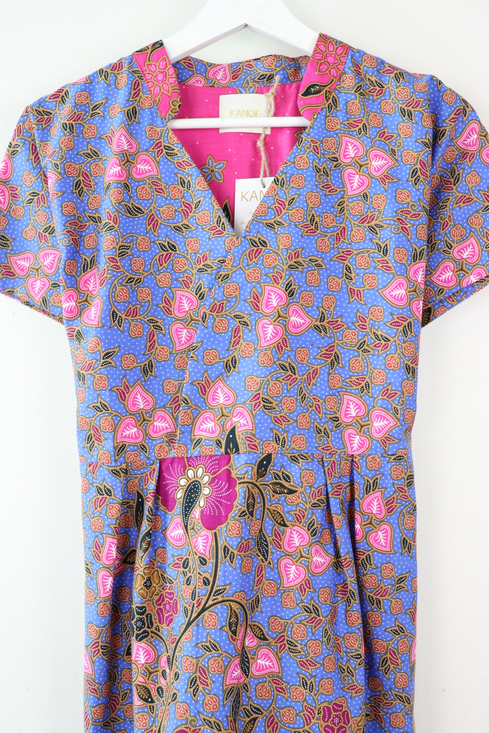 Kimono wrap dress w/ mandarin collar - Momo Ri