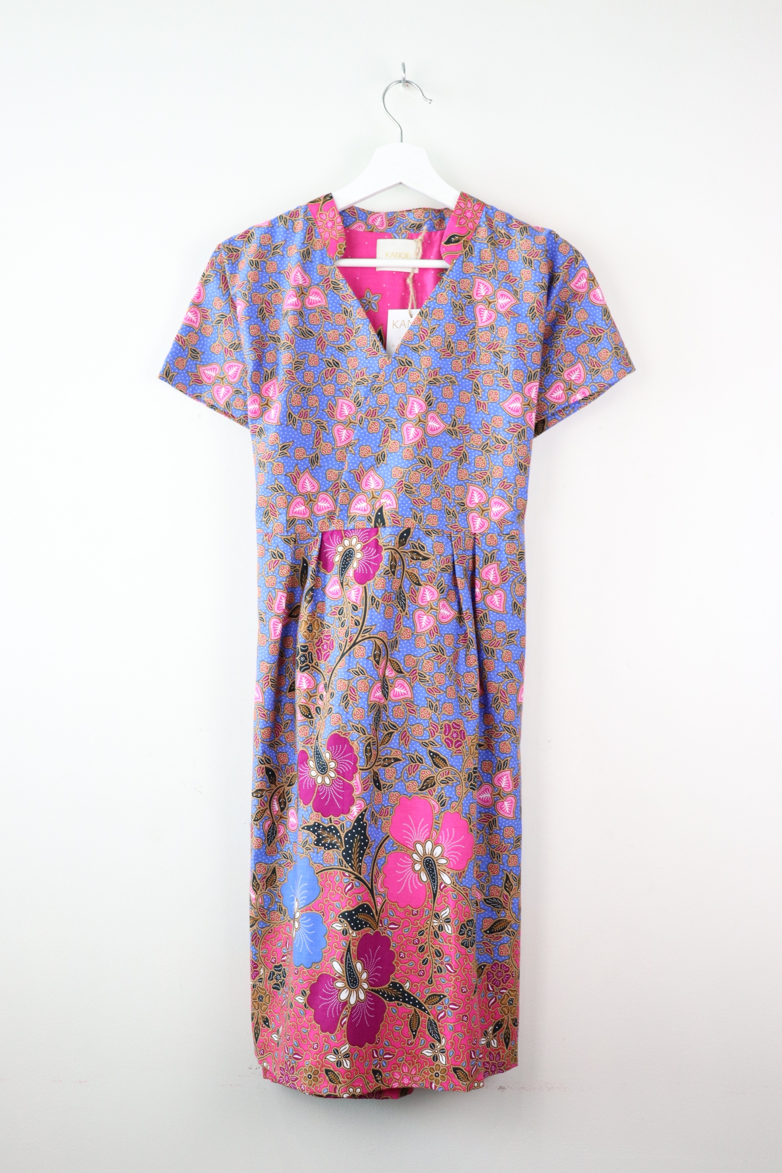 Kimono wrap dress w/ mandarin collar - Momo Ri
