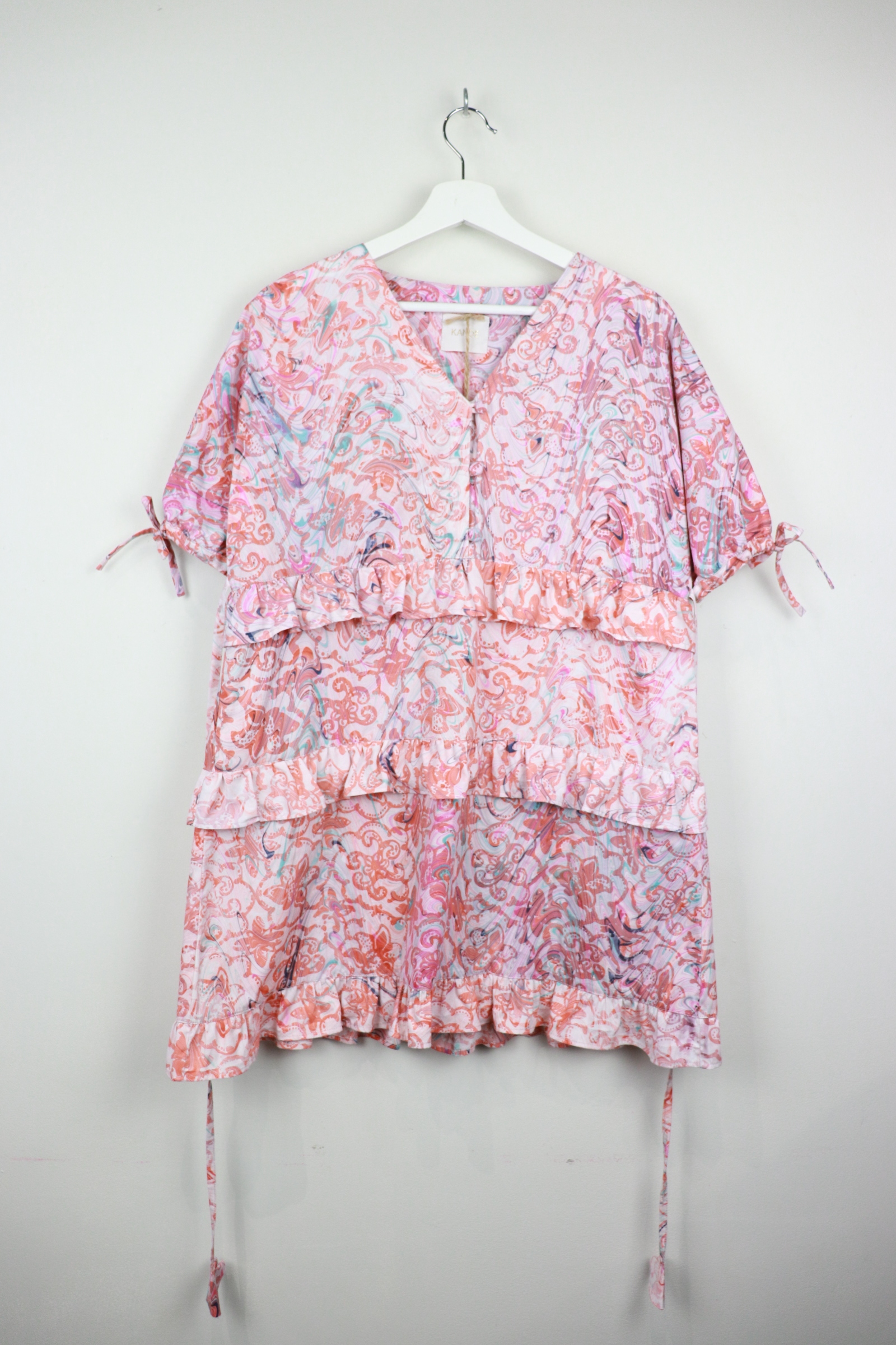 Handmade Batik Frill Dress - Peonies