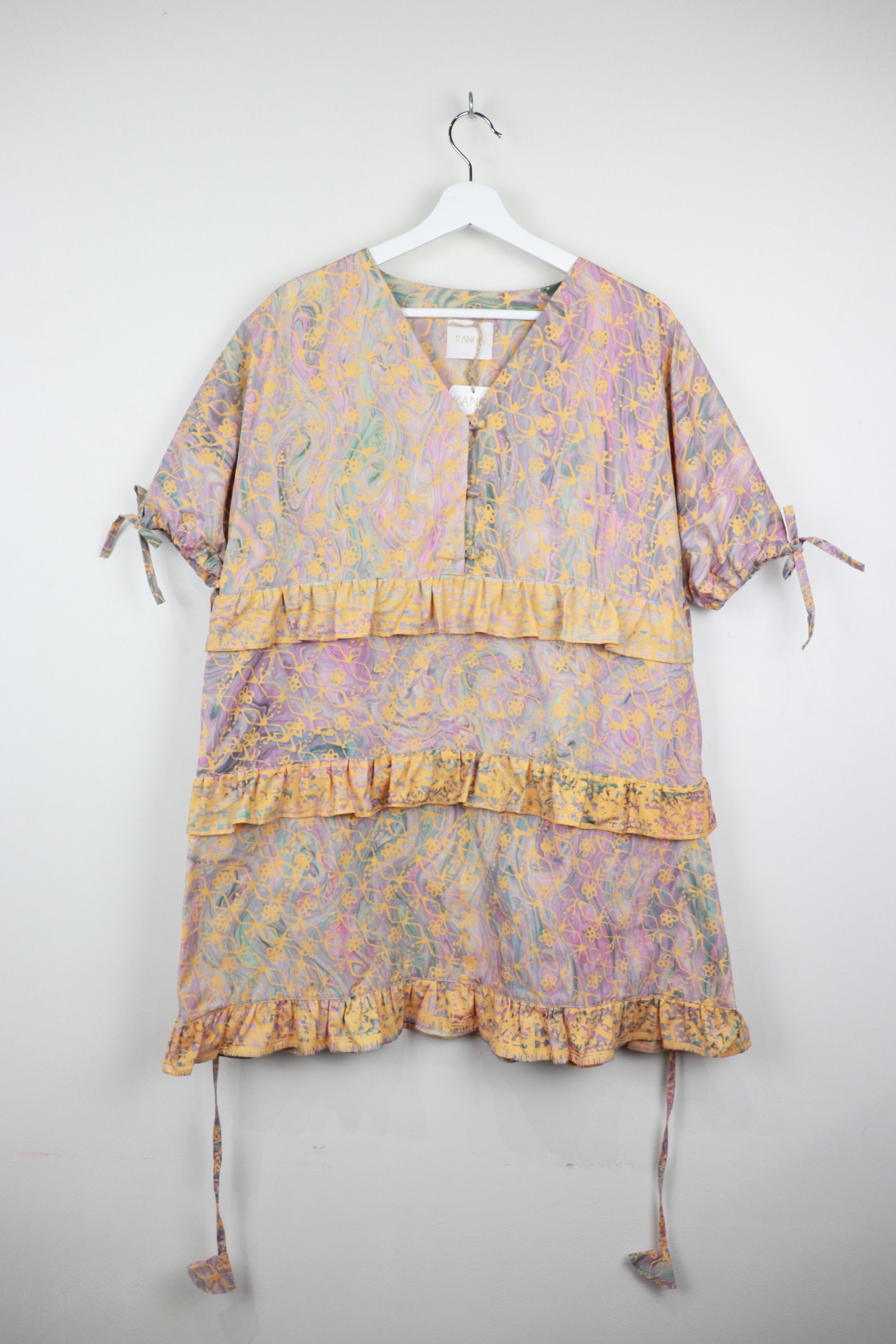 Handmade Batik Frill Dress - Carnations