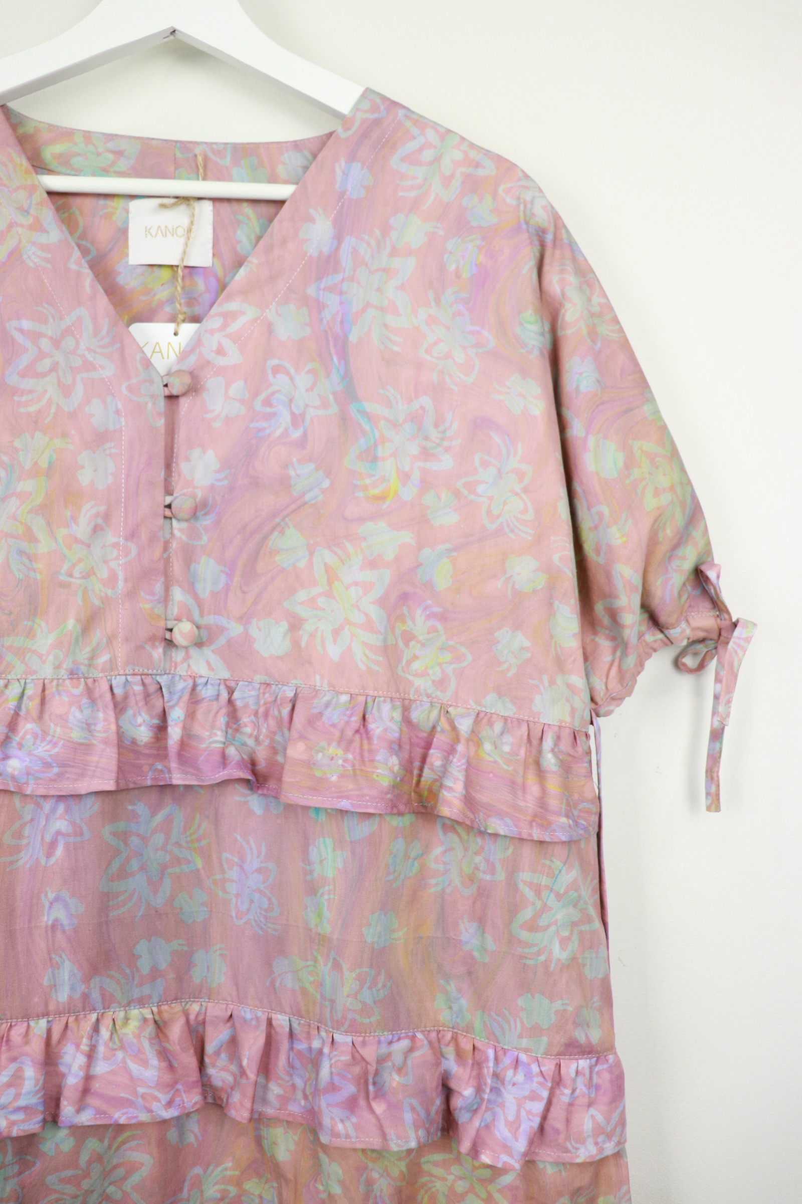 Handmade Batik Frill Dress - Hydrangea
