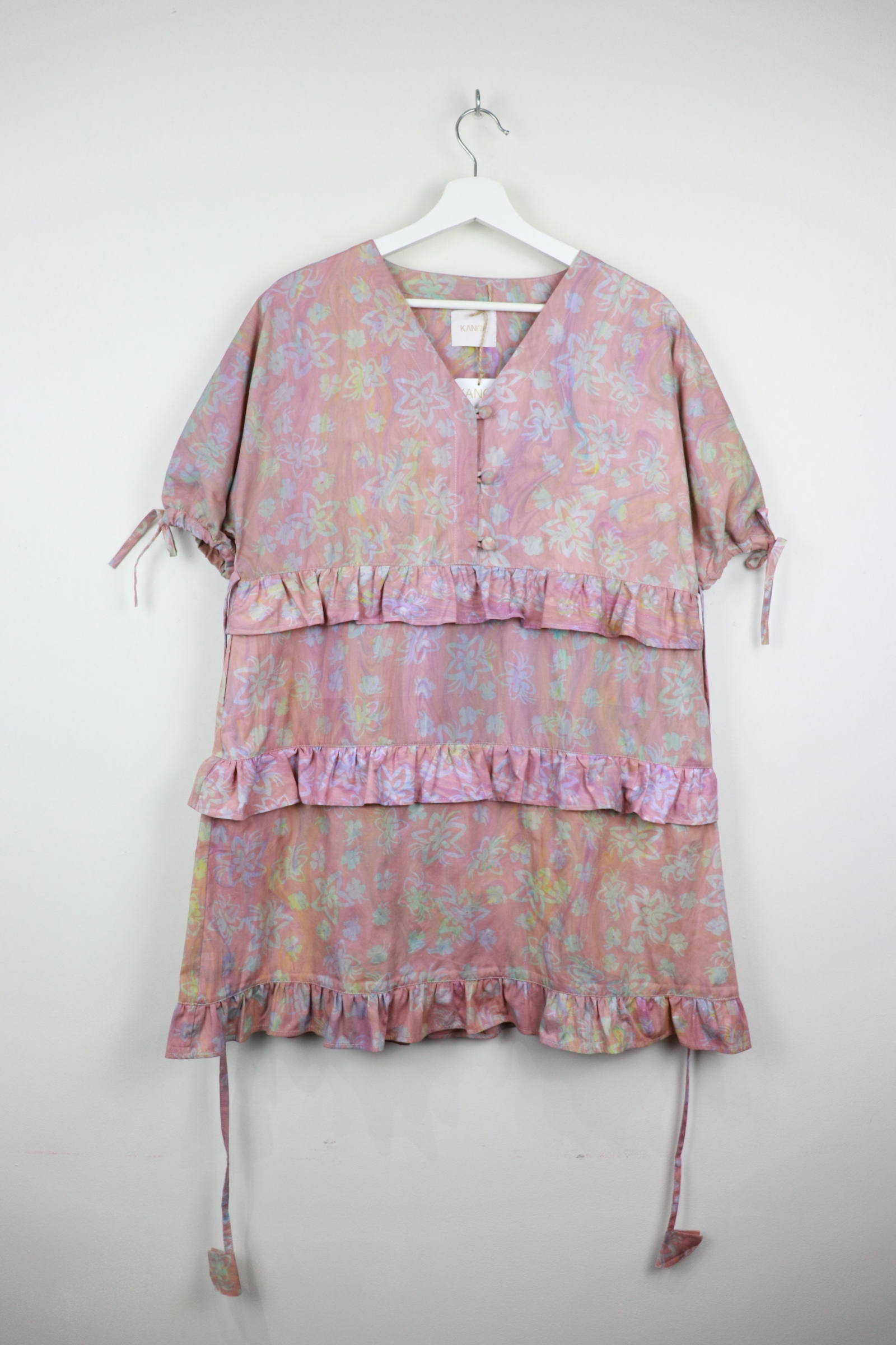 Handmade Batik Frill Dress - Hydrangea