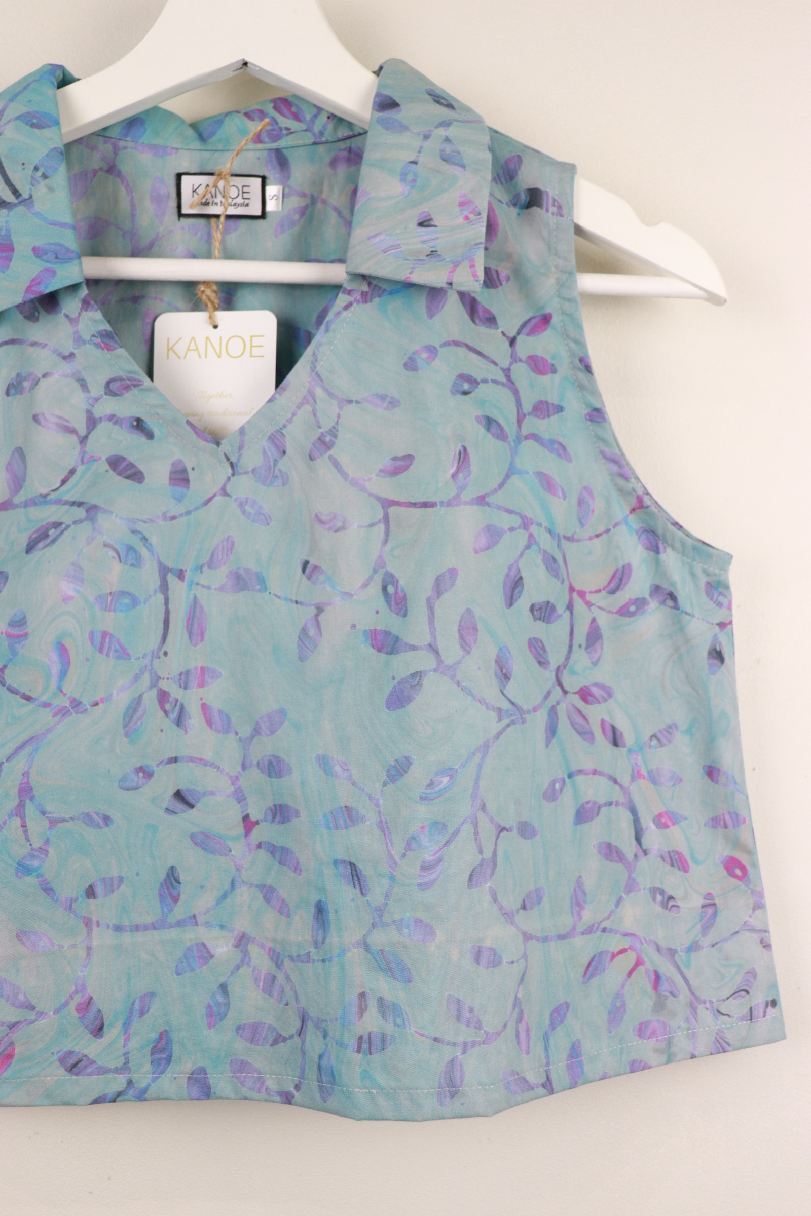 Collared V-neck Batik Top - Harmony [Handmade Batik]