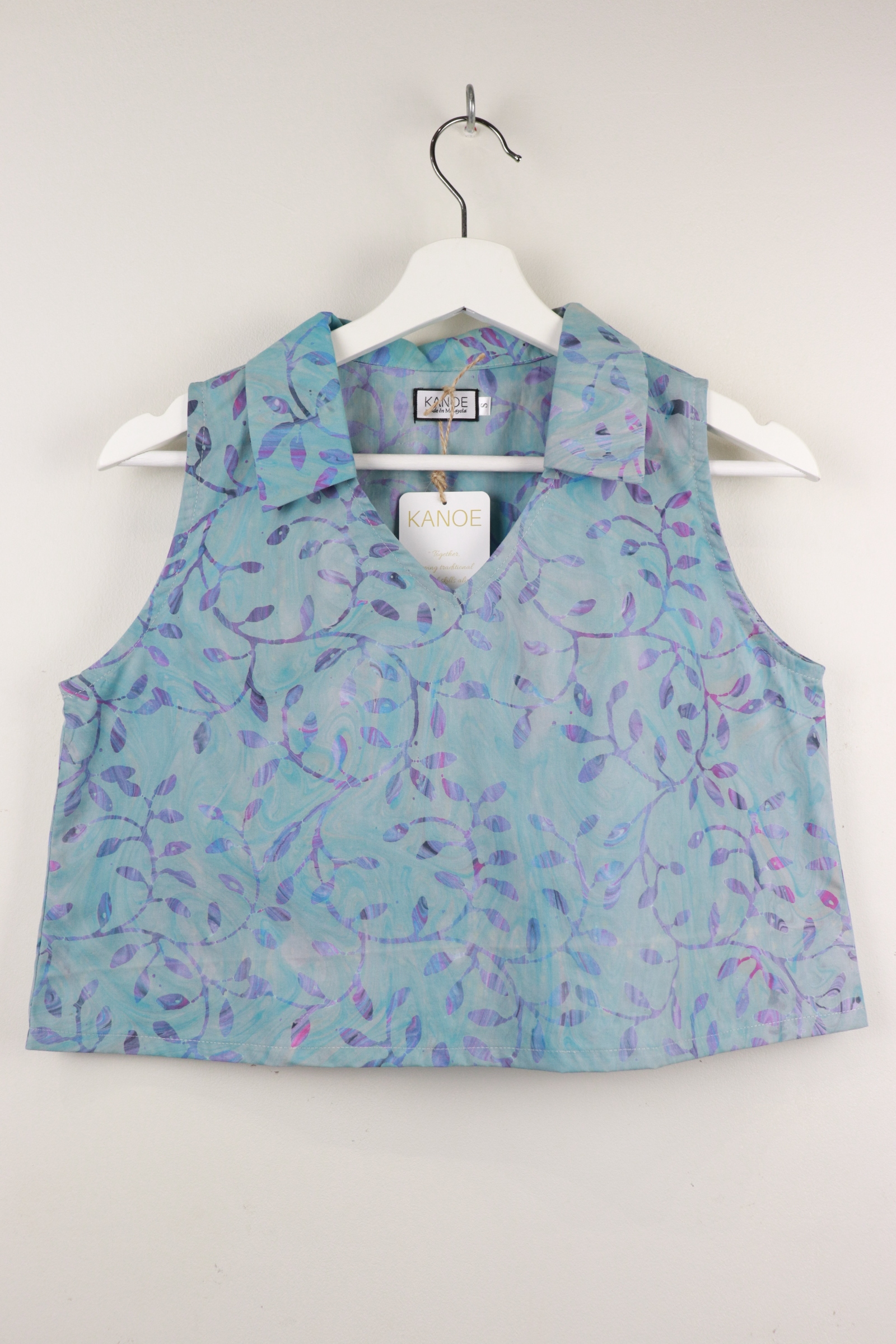 Collared V-neck Batik Top - Harmony [Handmade Batik]