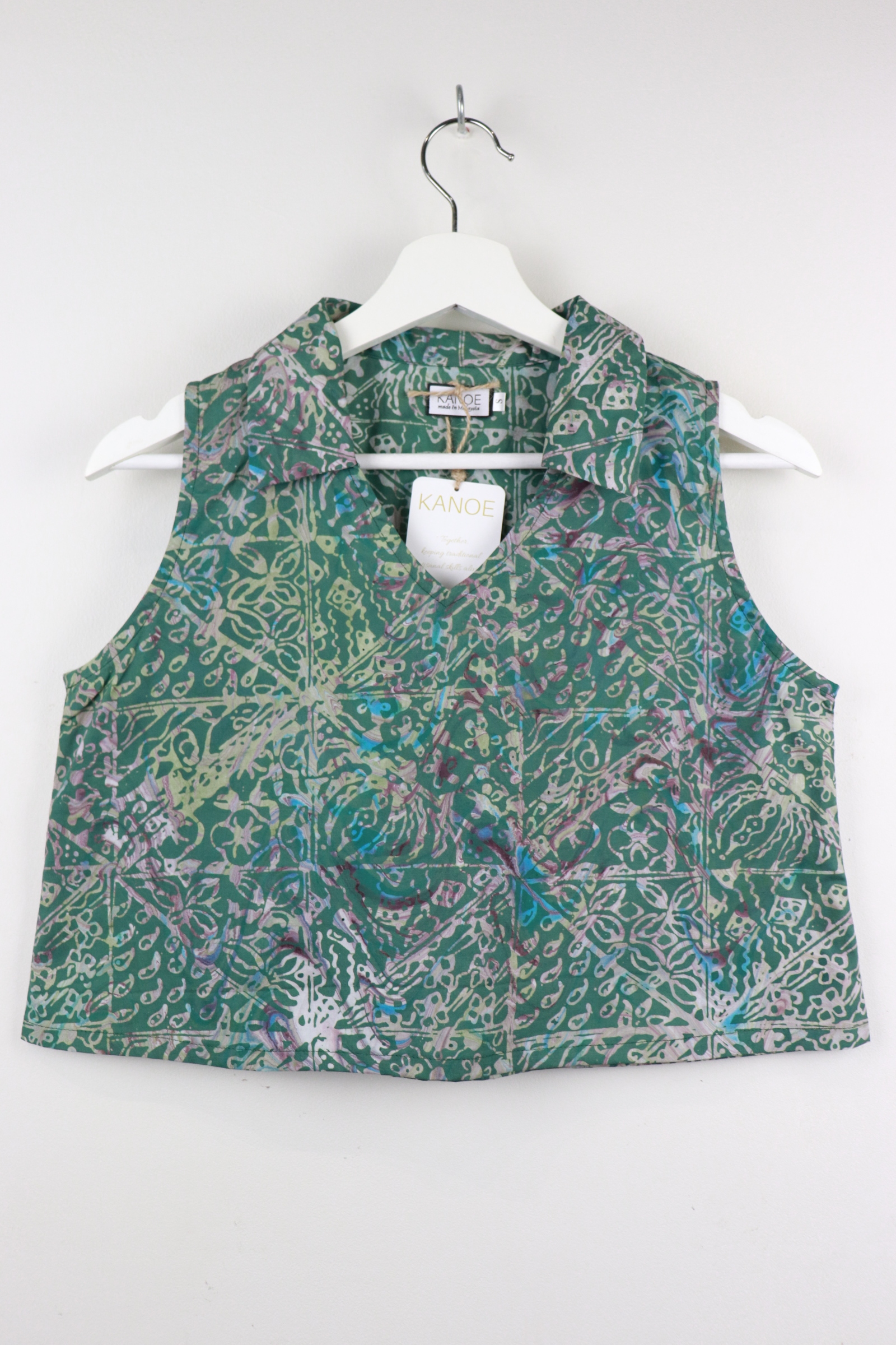 Collared V-neck Batik Top - Sierra [Handmade Batik]