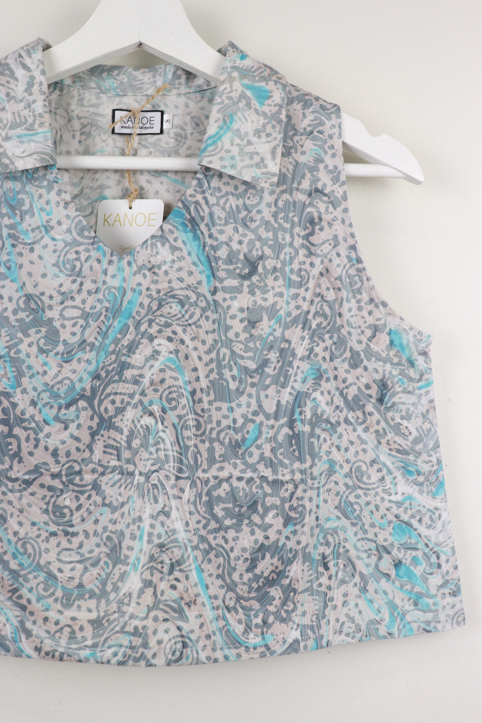 Collared V-neck Batik Top - Hope [Handmade Batik]