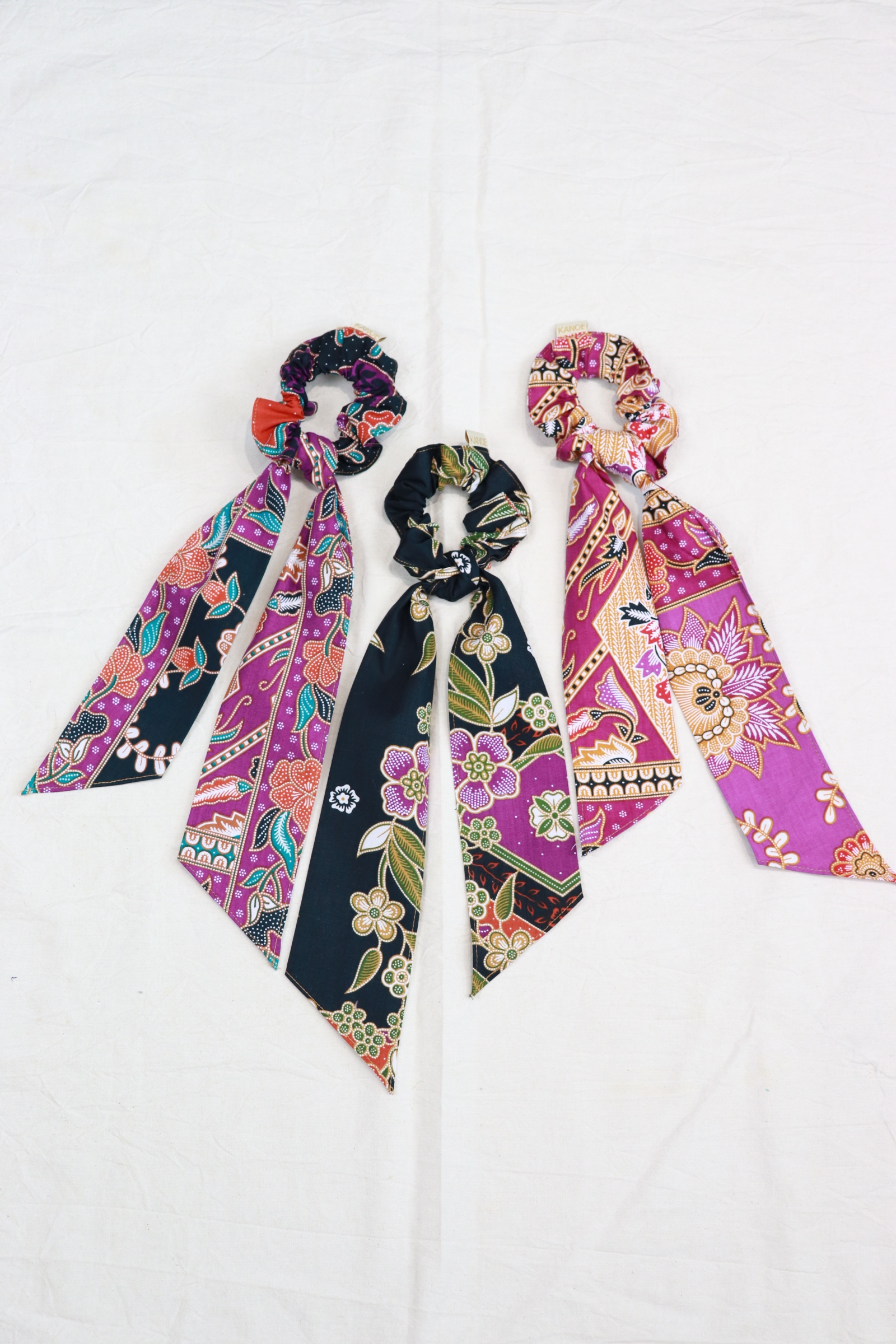 Batik Scrunchie w/ Ribbon [Set of 3] - Hailey