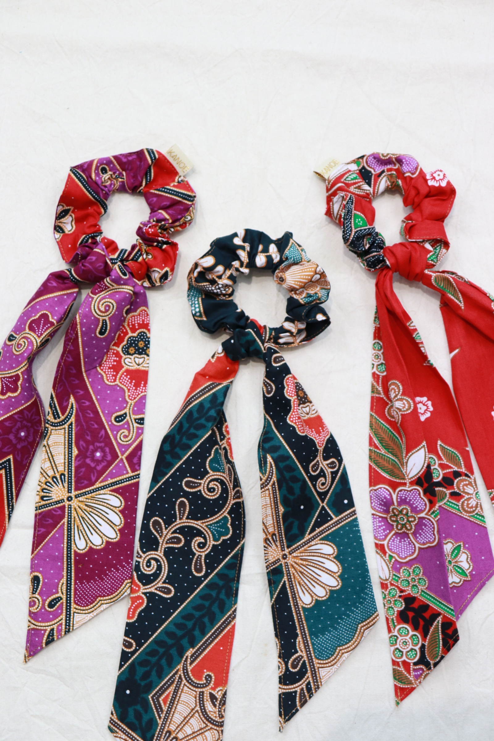 Batik Scrunchie w/ Ribbon [Set of 3] - Arya