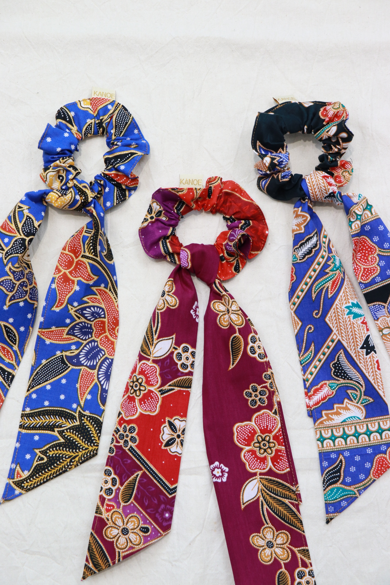 Batik Scrunchie w/ Ribbon [Set of 3] - Aubrey
