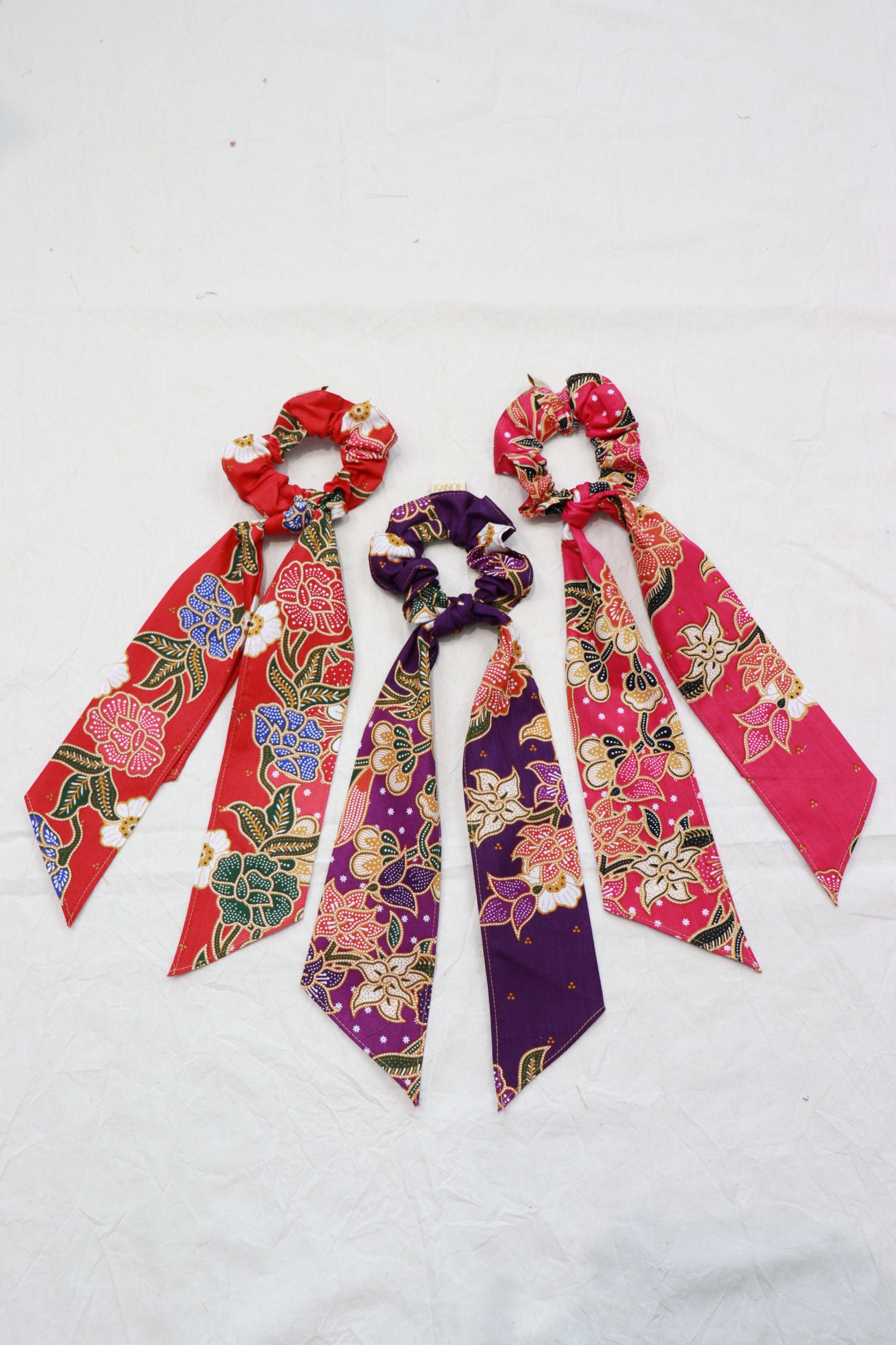 Batik Scrunchie w/ Ribbon [Set of 3] - Rosalee