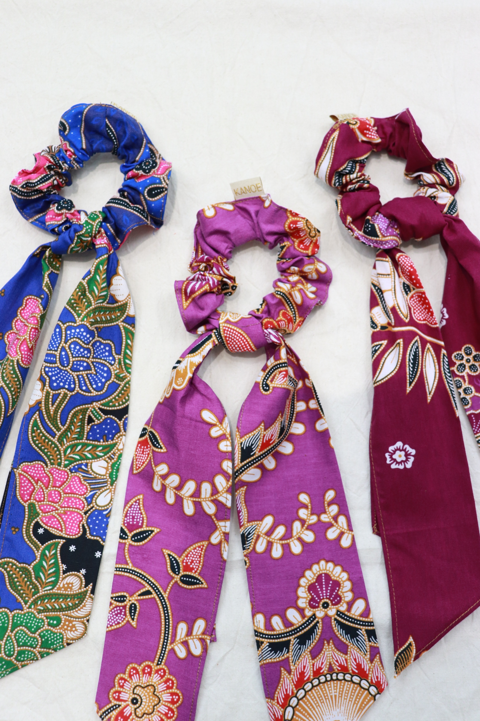 Batik Scrunchie w/ Ribbon [Set of 3] - Raquel