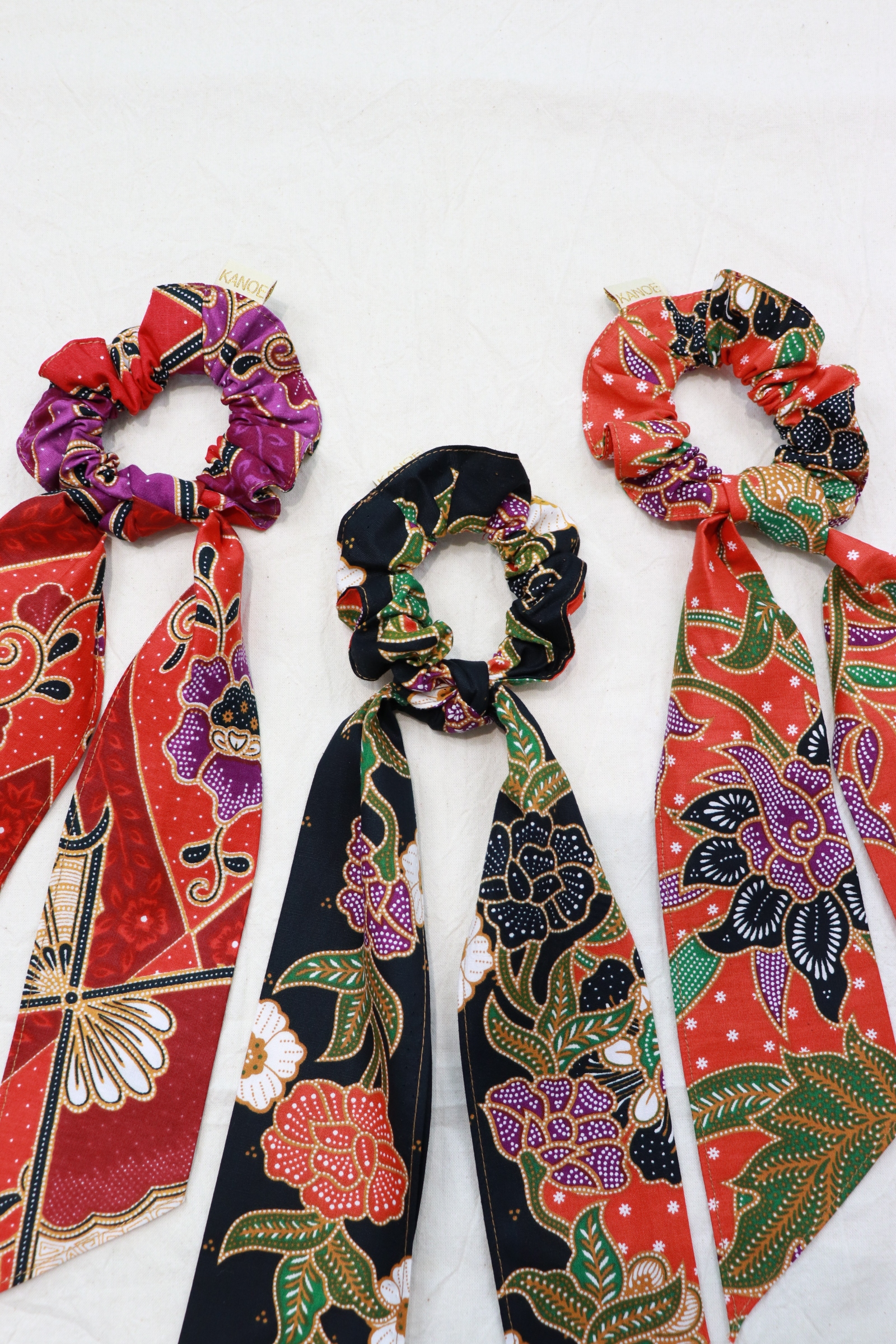 Batik Scrunchie w/ Ribbon [Set of 3] - Jovie