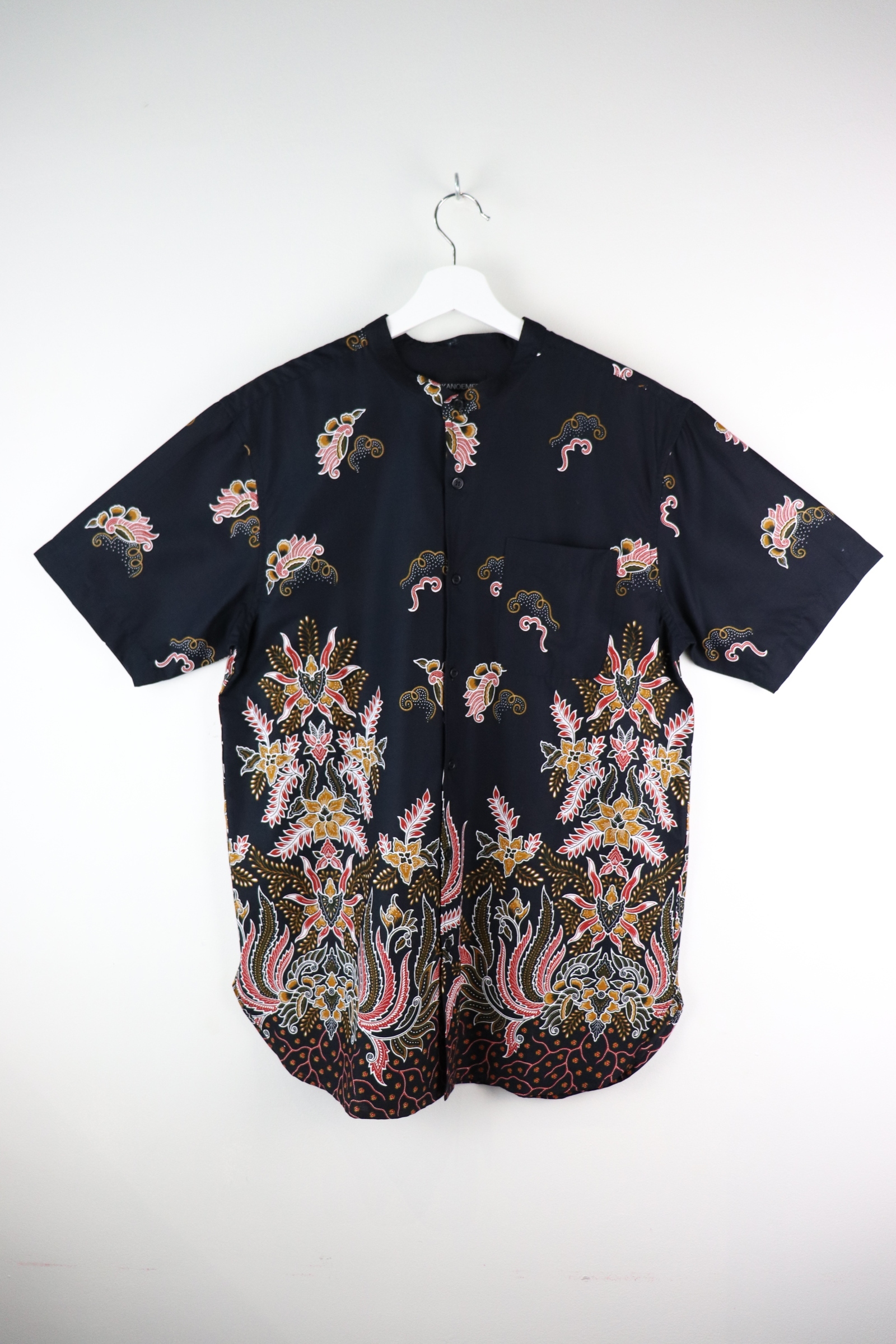 KANOEMEN Stand Collar Batik Shirt - Bacardi (Red) (M)