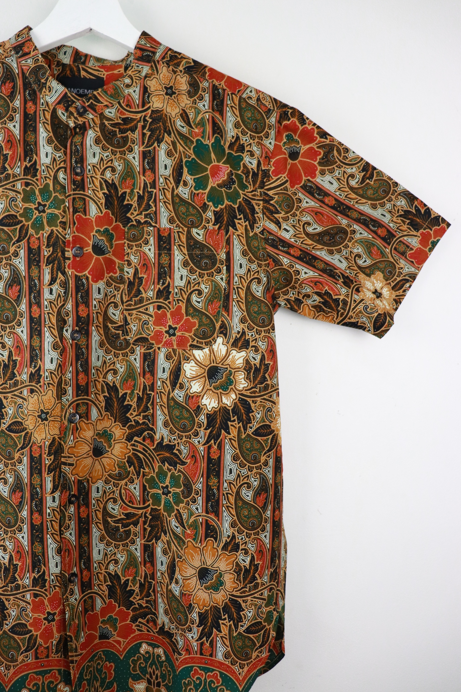 KANOEMEN Stand Collar Batik Shirt - Martin (Green) (M)
