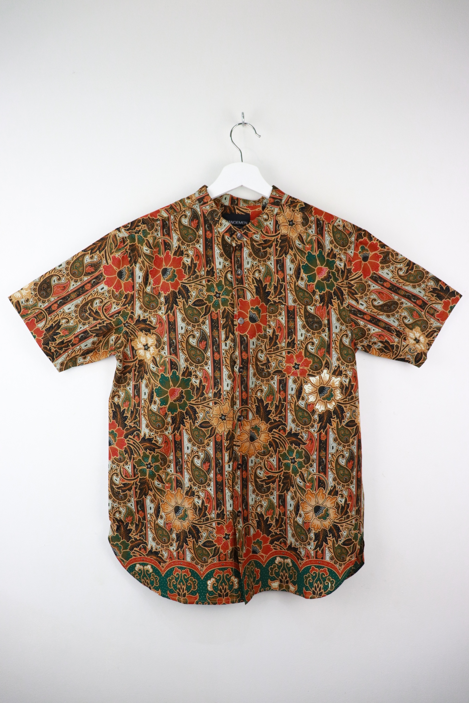 KANOEMEN Stand Collar Batik Shirt - Martin (Green) (M)