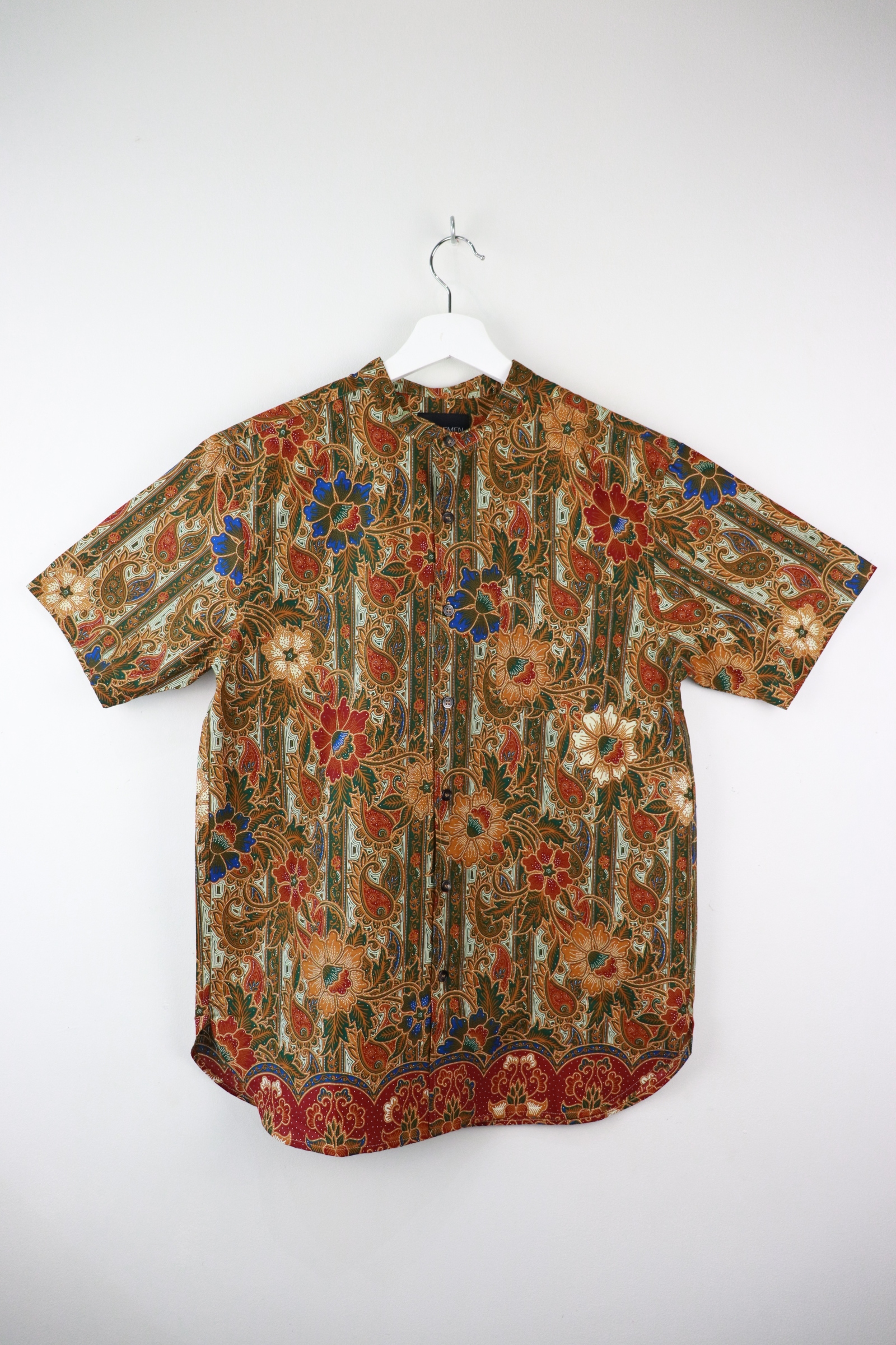 KANOEMEN Stand Collar Batik Shirt - Martin (Red) (M)