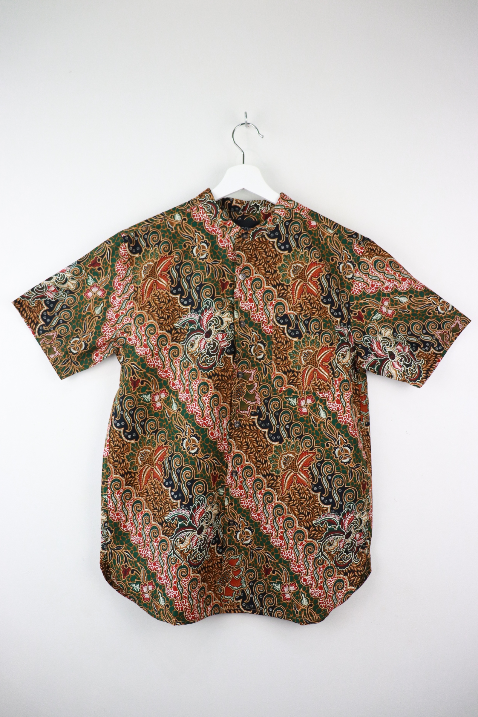 KANOEMEN Stand Collar Batik Shirt - Valen (Black) (S)