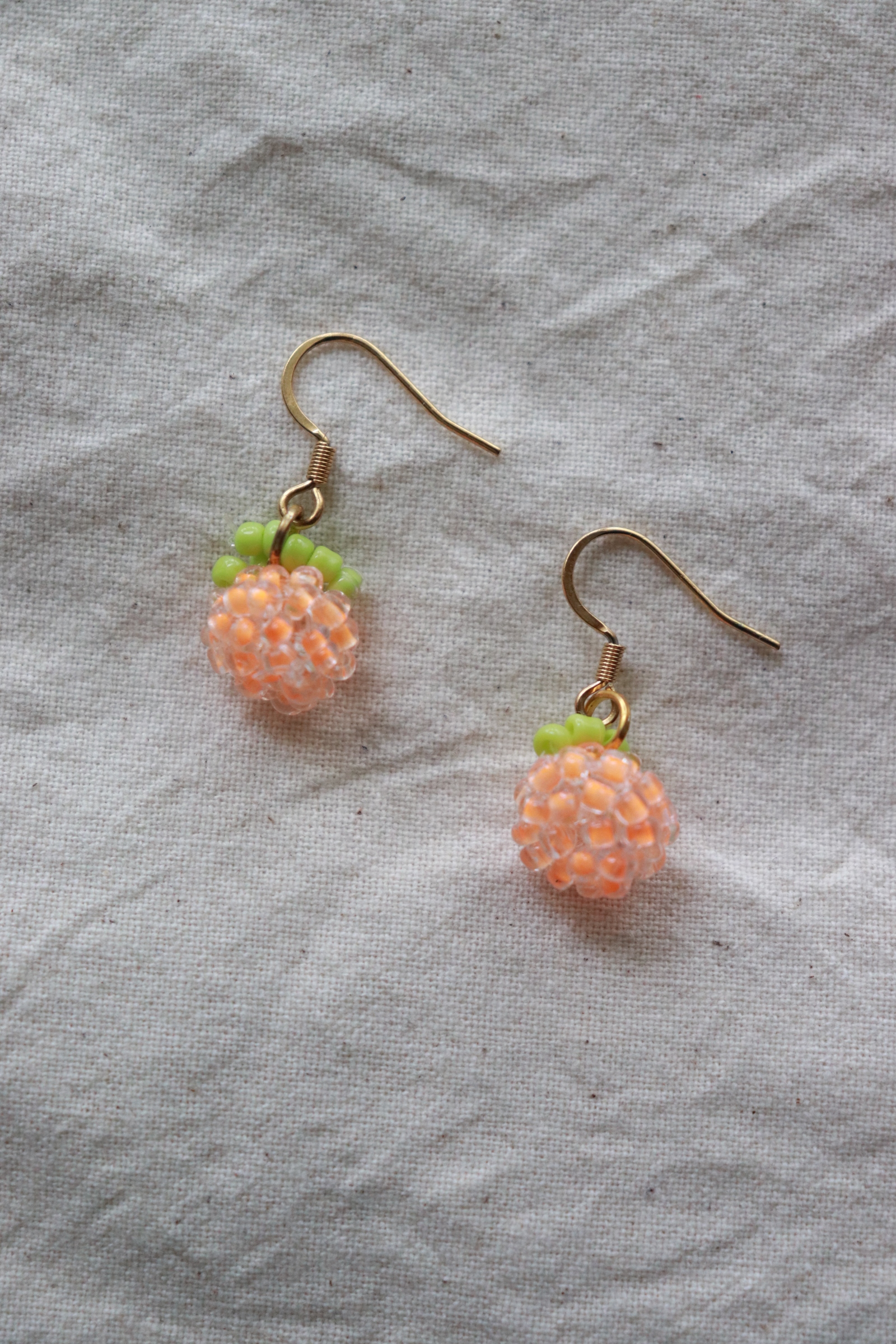 Beaded fruits earring - orange