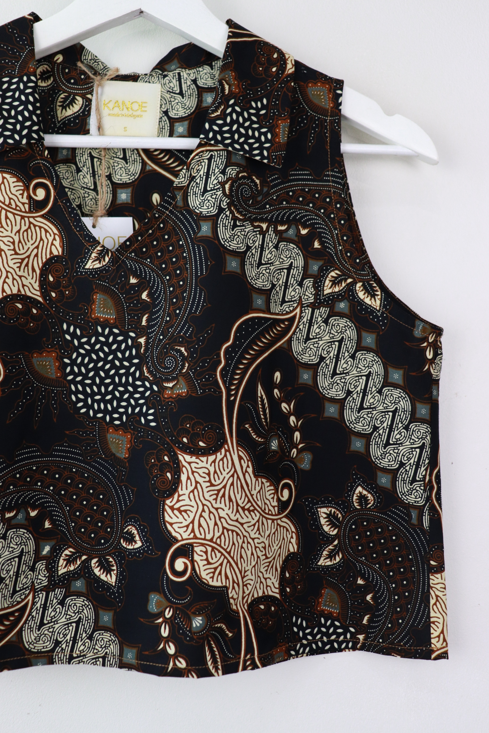 Collared V-neck Batik Top - Hope