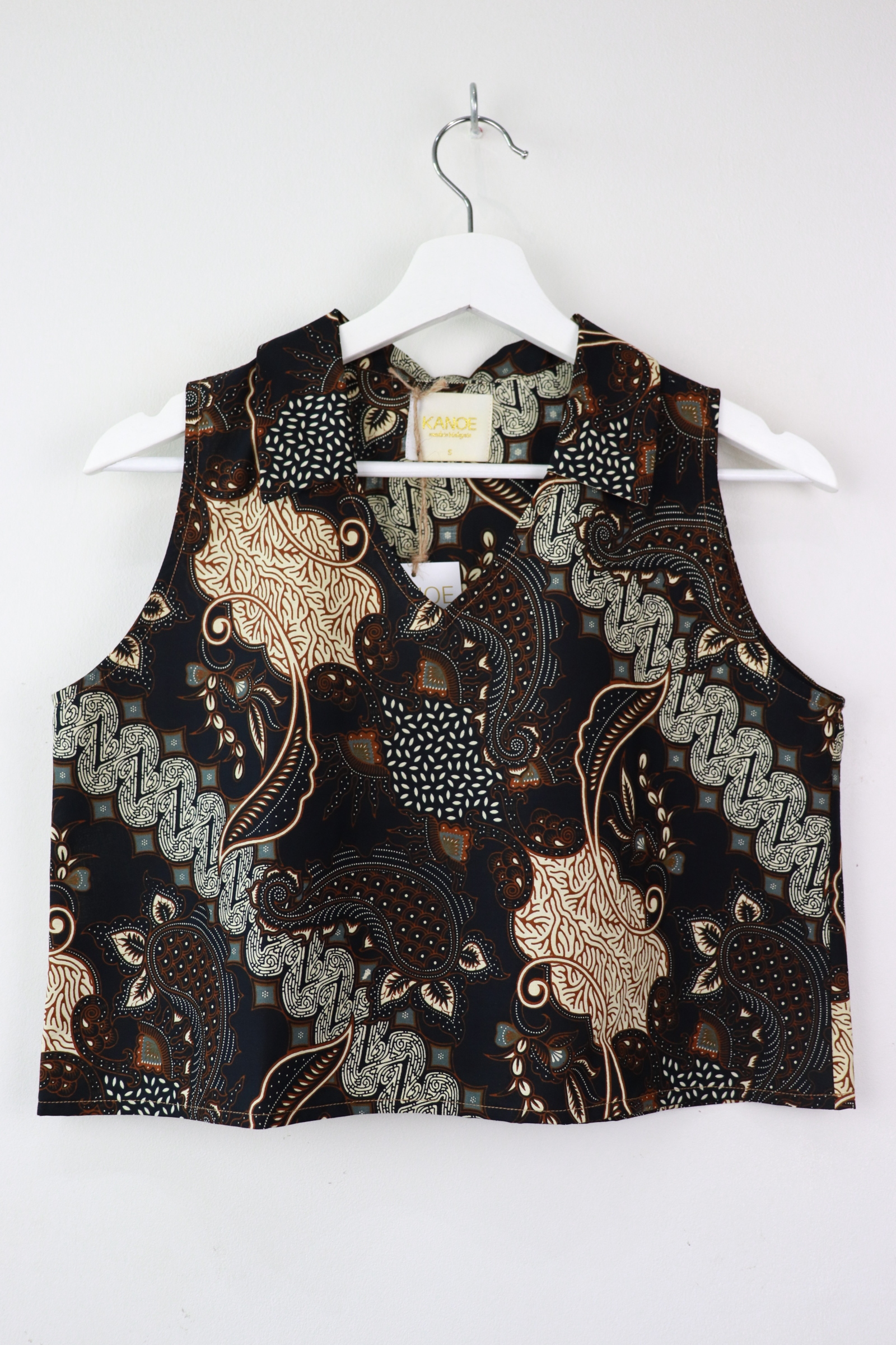 Collared V-neck Batik Top - Hope
