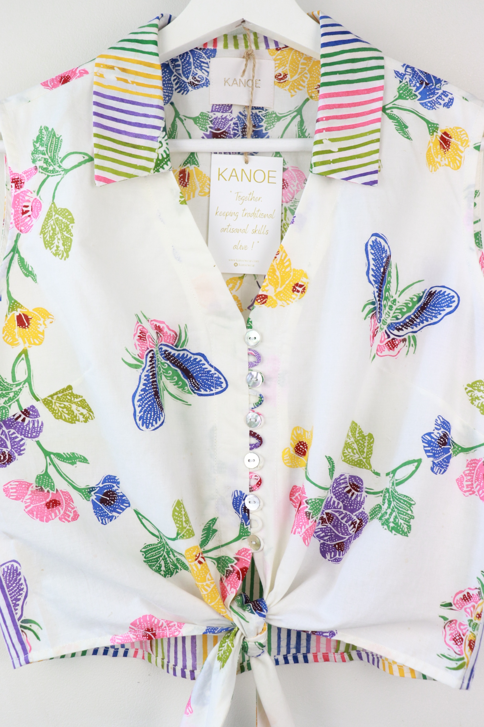 KANOE Classic Vintage Top - Milk & Honey [Handstamped Batik] (Reserved Chia)