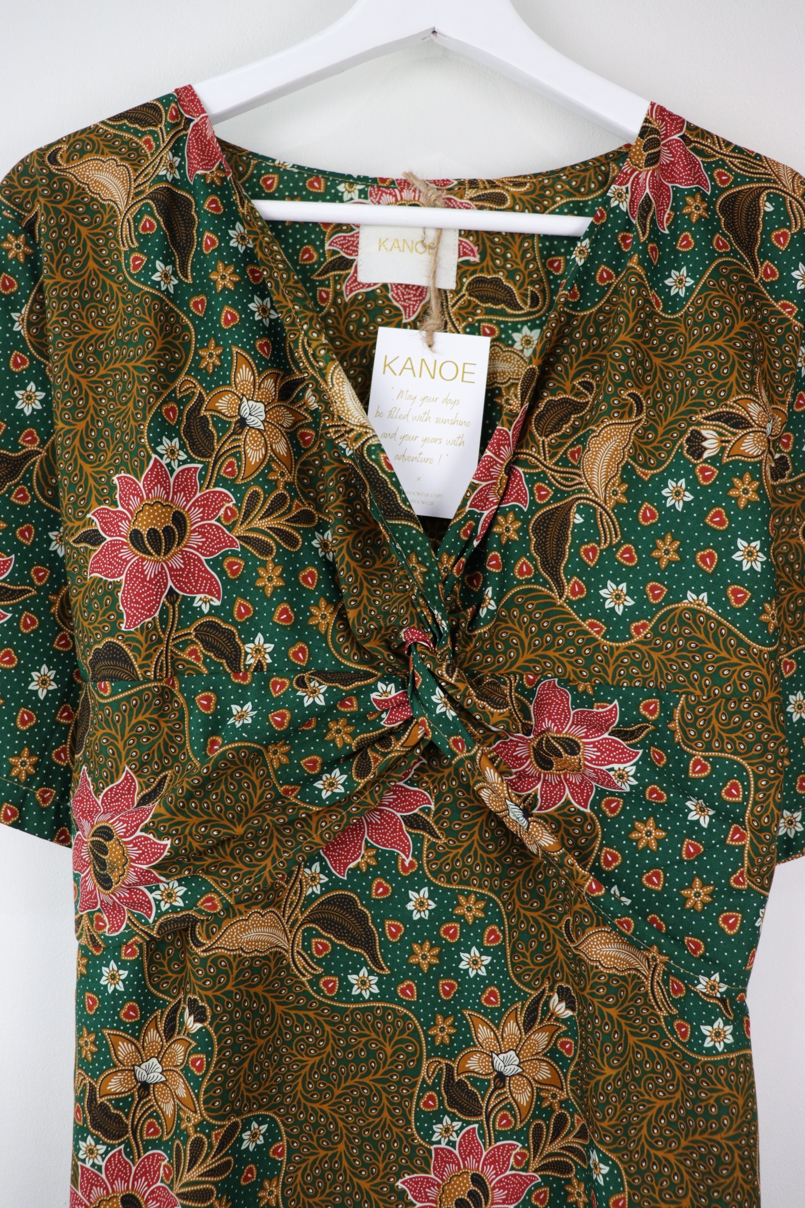 Twisted Front Dress - Forest Peace