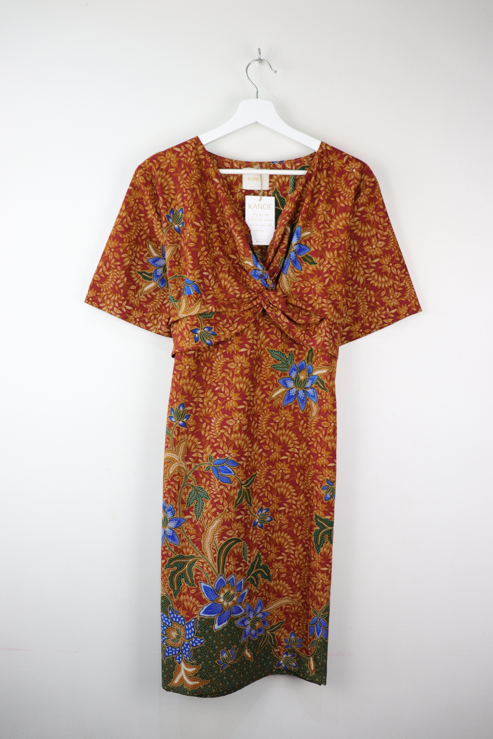 Twisted Front Dress - Fiery Flames