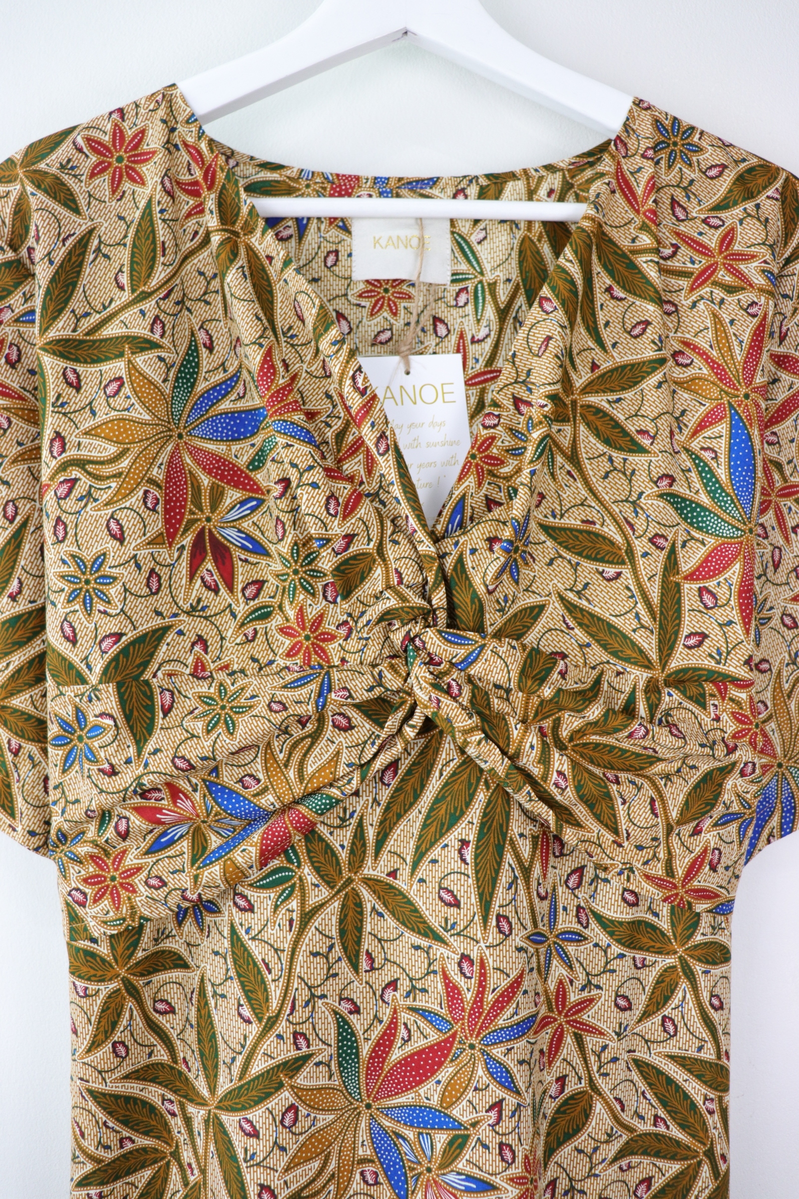 Twisted Front Dress - Autumn Leaves